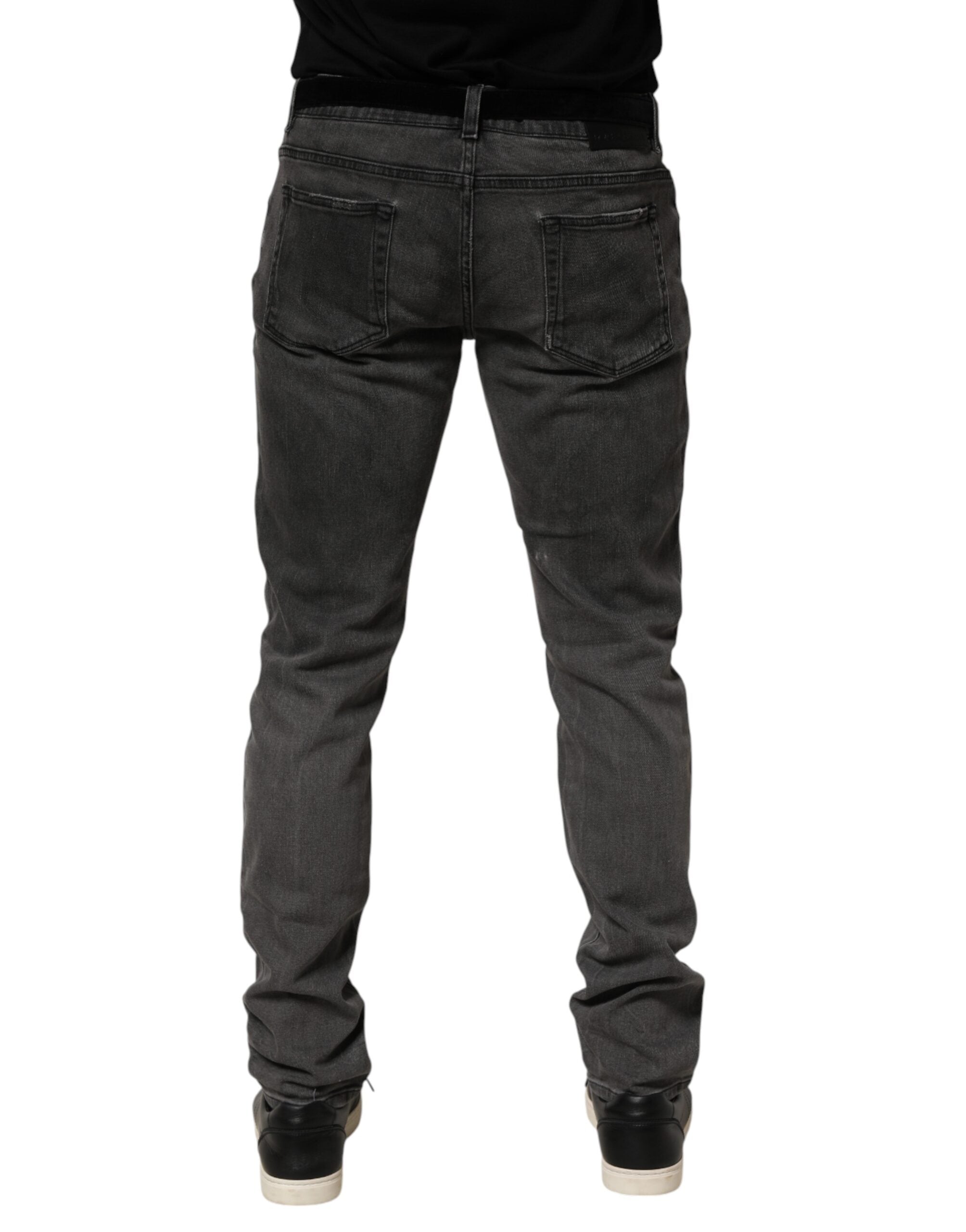 Dolce & Gabbana Dunkelgraue Skinny-Jeans aus Baumwolle für Herren