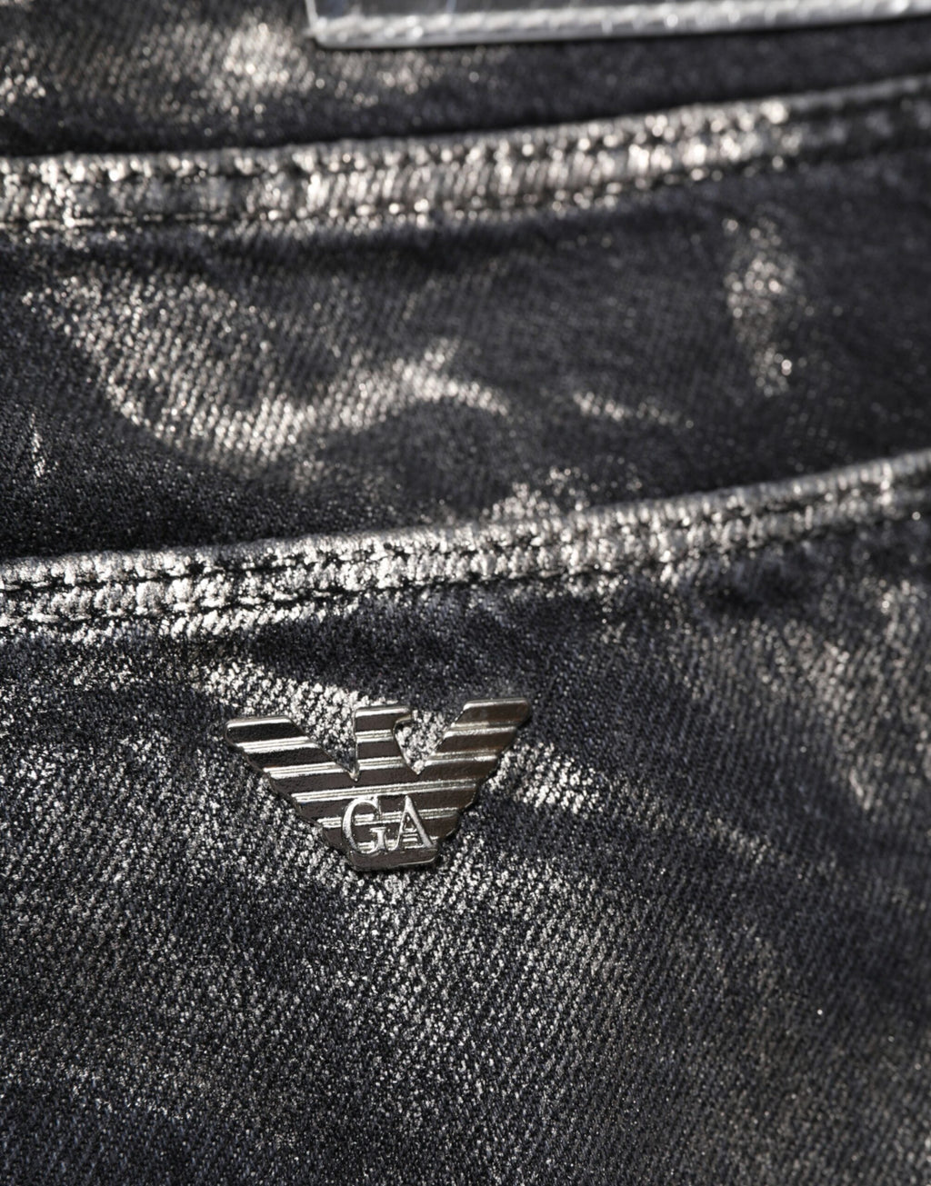 Emporio Armani Schwarze Slim-Fit Jeans aus gewaschenem Denim für Herren