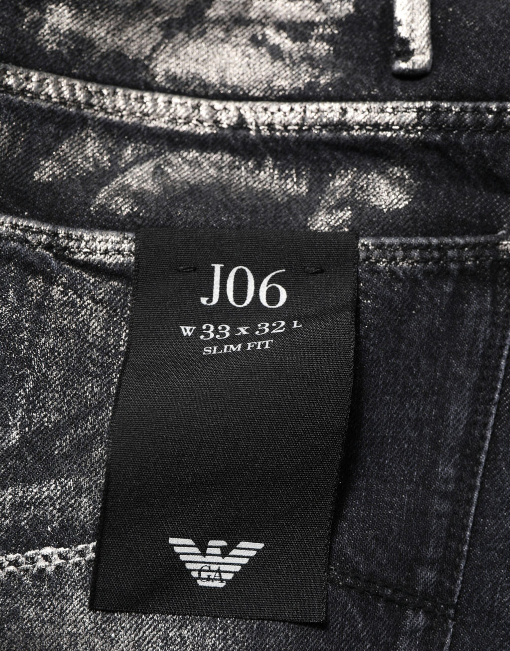 Emporio Armani Schwarze Slim-Fit Jeans aus gewaschenem Denim für Herren