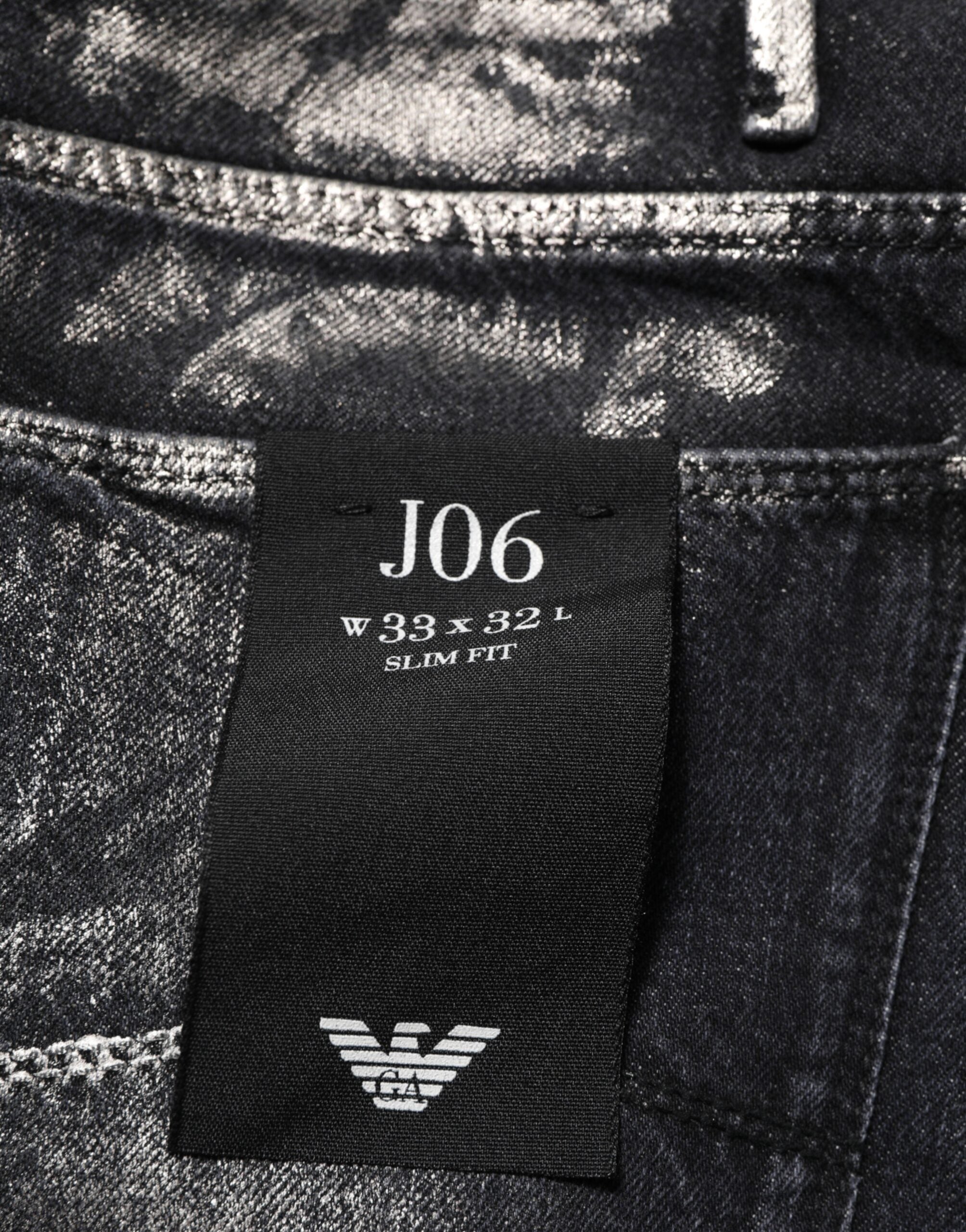 Emporio Armani Schwarze Slim-Fit Jeans aus gewaschenem Denim für Herren