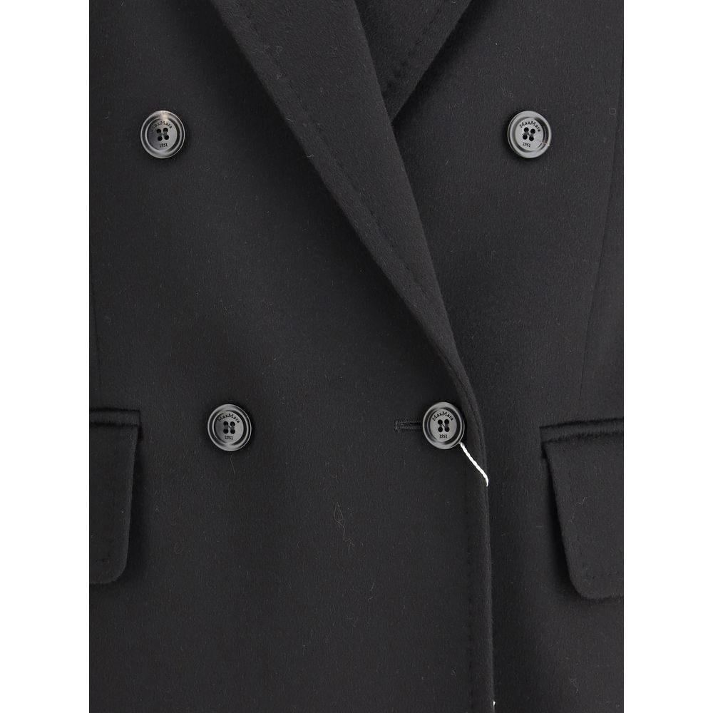 Max Mara Schwarzer Kamelhaarmantel