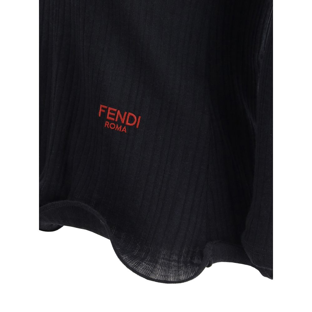 Fendi Schwarzes Wollfleece-Oberteil