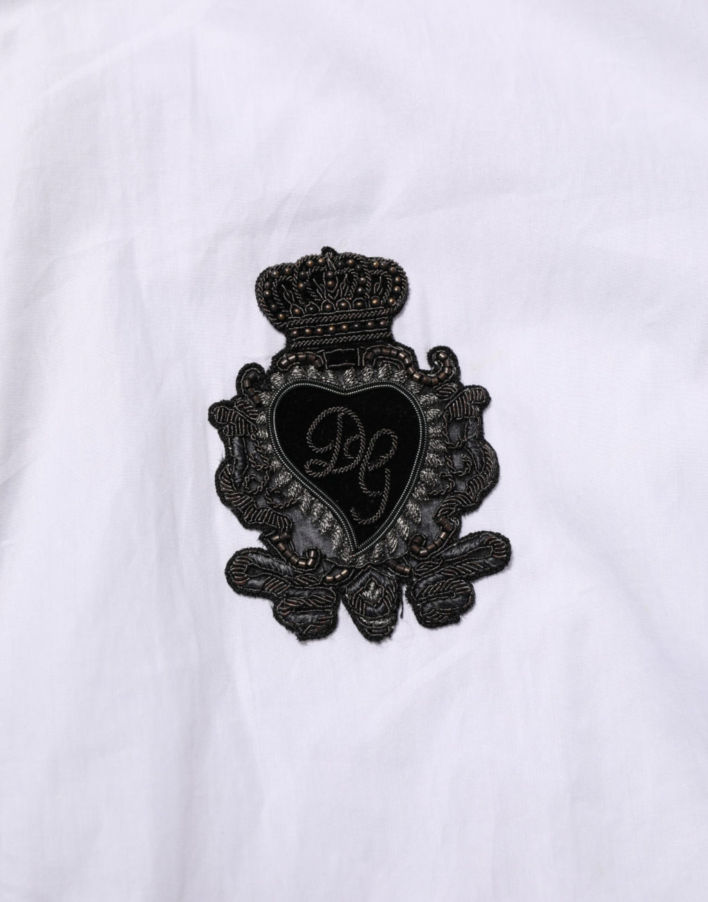 Dolce & Gabbana Weißes Baumwollhemd mit Martini-Passform und DG-Aufnäher