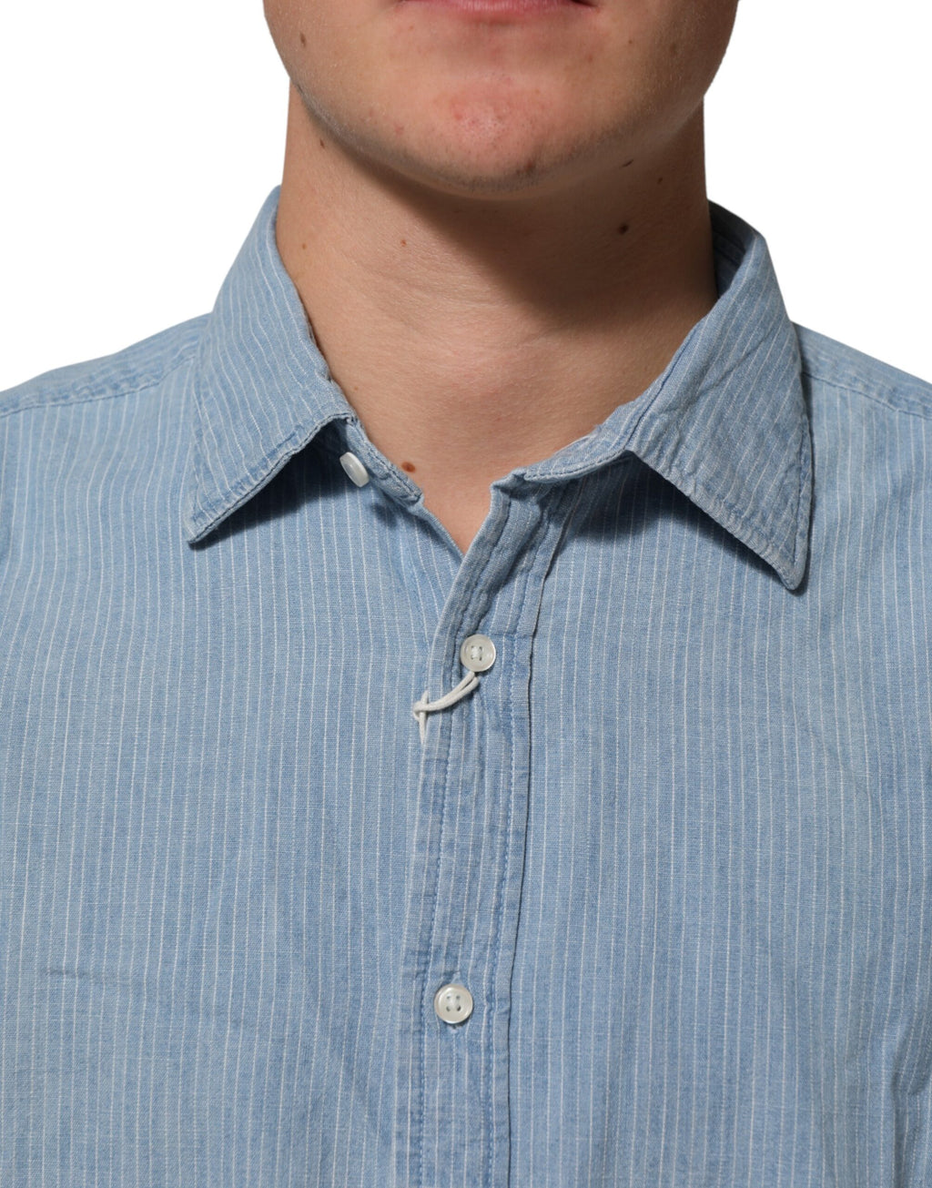 Deperlu Blaues Denim-Hemd für Herren, Regular Fit, mit Kragen und Langarm