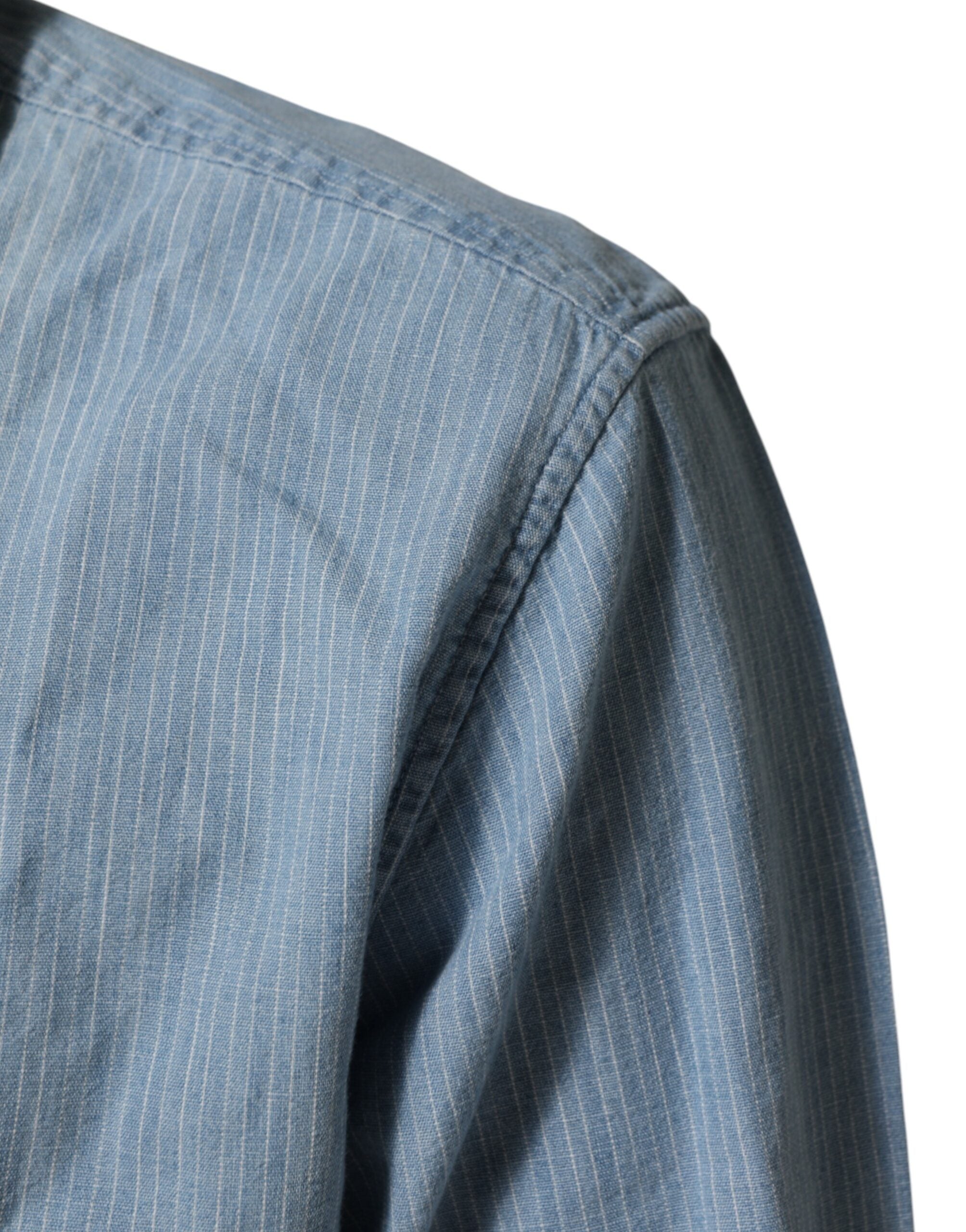 Deperlu Blaues Denim-Hemd für Herren, Regular Fit, mit Kragen und Langarm