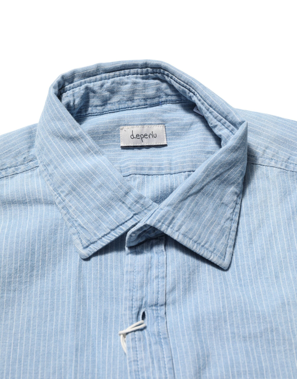 Deperlu Blaues Denim-Hemd für Herren, Regular Fit, mit Kragen und Langarm