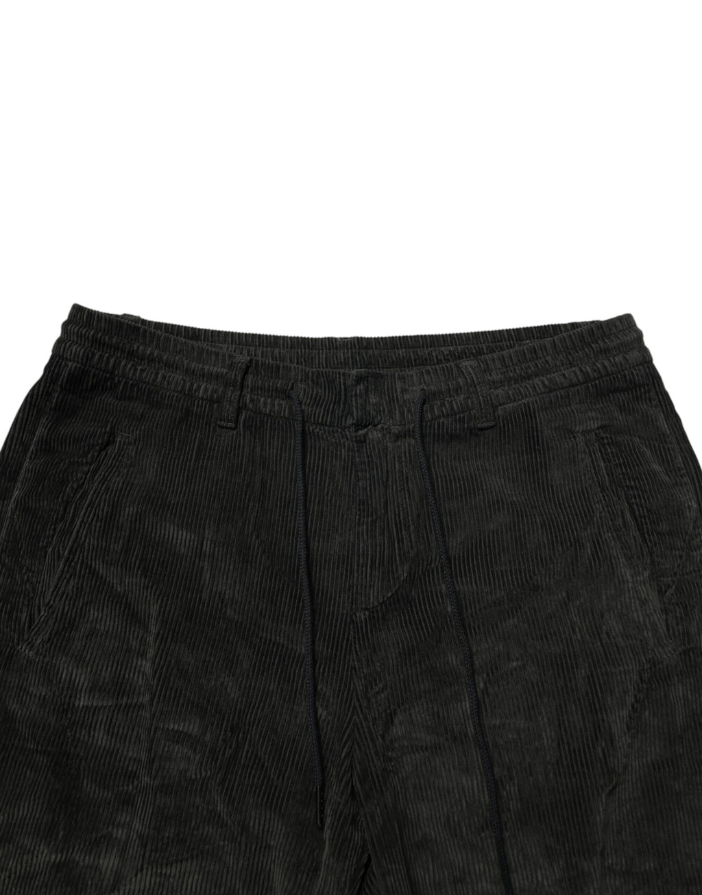 Dondup Schwarze Herren-Cordhose mit mittelhohem Bund und verkürzter Länge