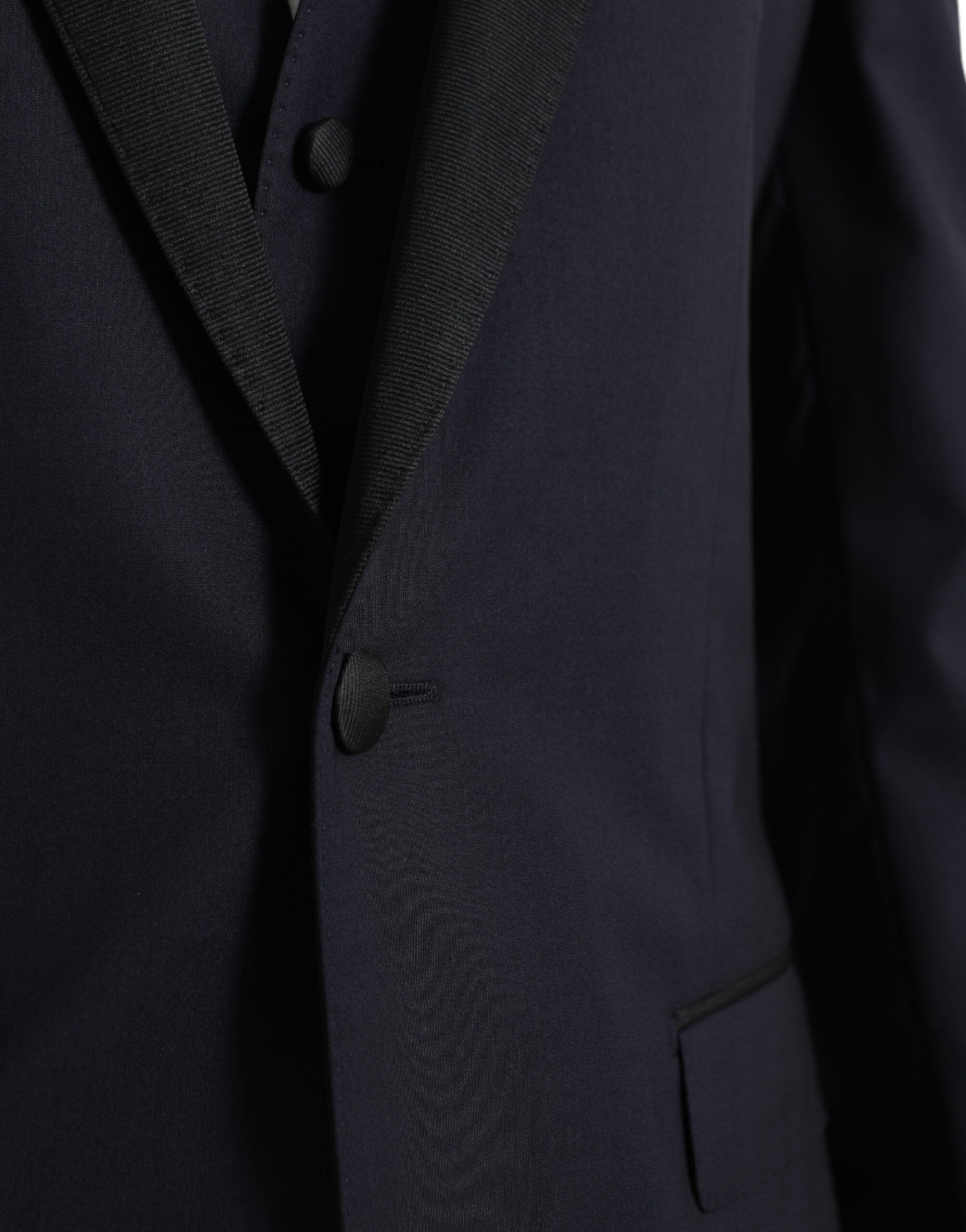 Dolce & Gabbana Blauer Woll-Anzug MARTINI mit einer Knopfleiste für Herren, 3-teilig