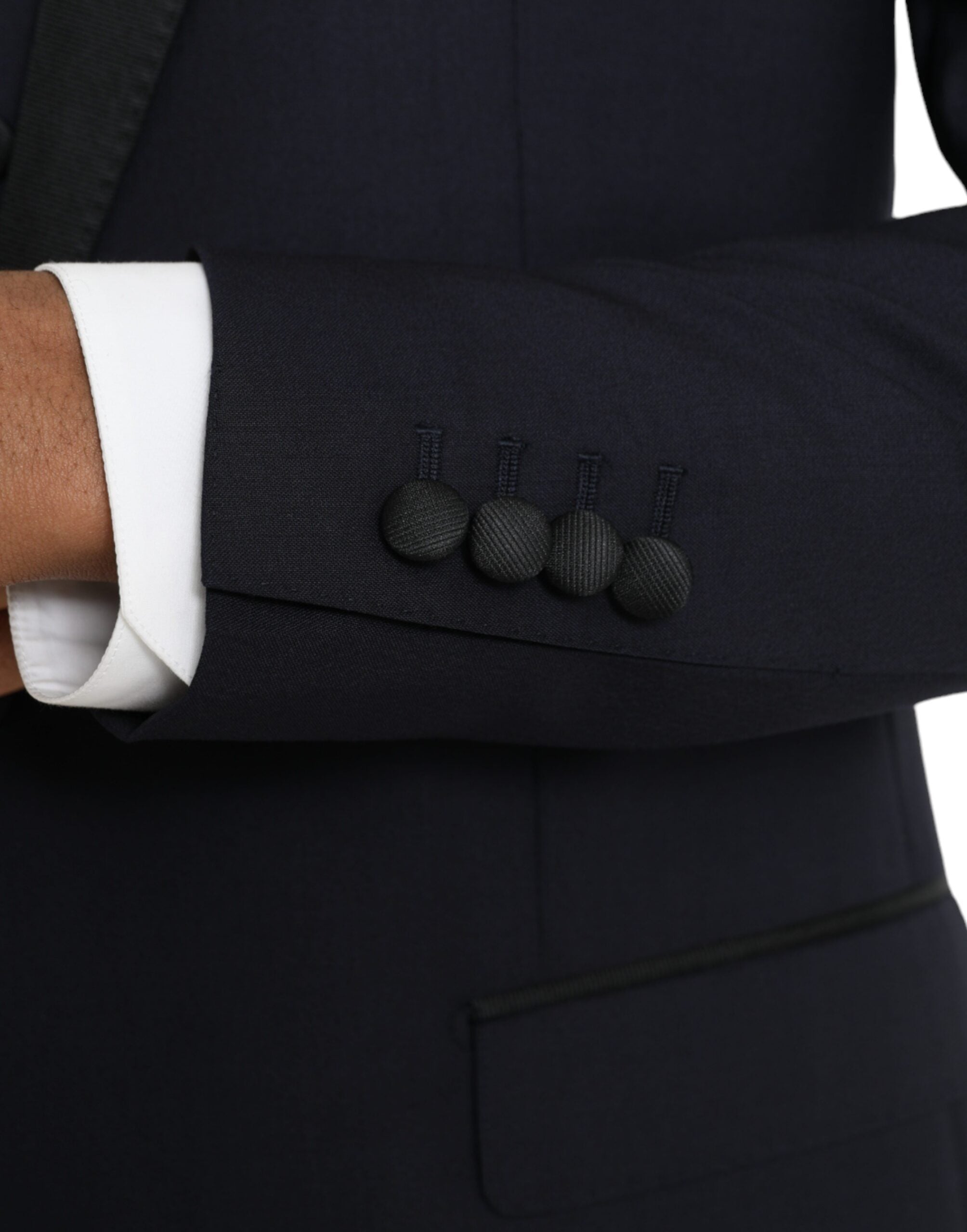 Dolce & Gabbana Blauer Woll-Anzug MARTINI mit einer Knopfleiste für Herren, 3-teilig