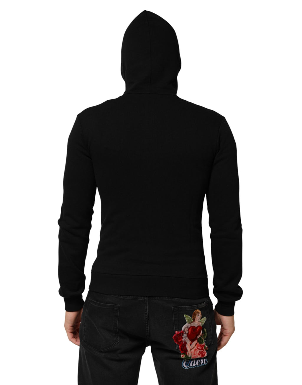 Dolce & Gabbana Schwarzer Kapuzenpullover aus Baumwolle für Herren