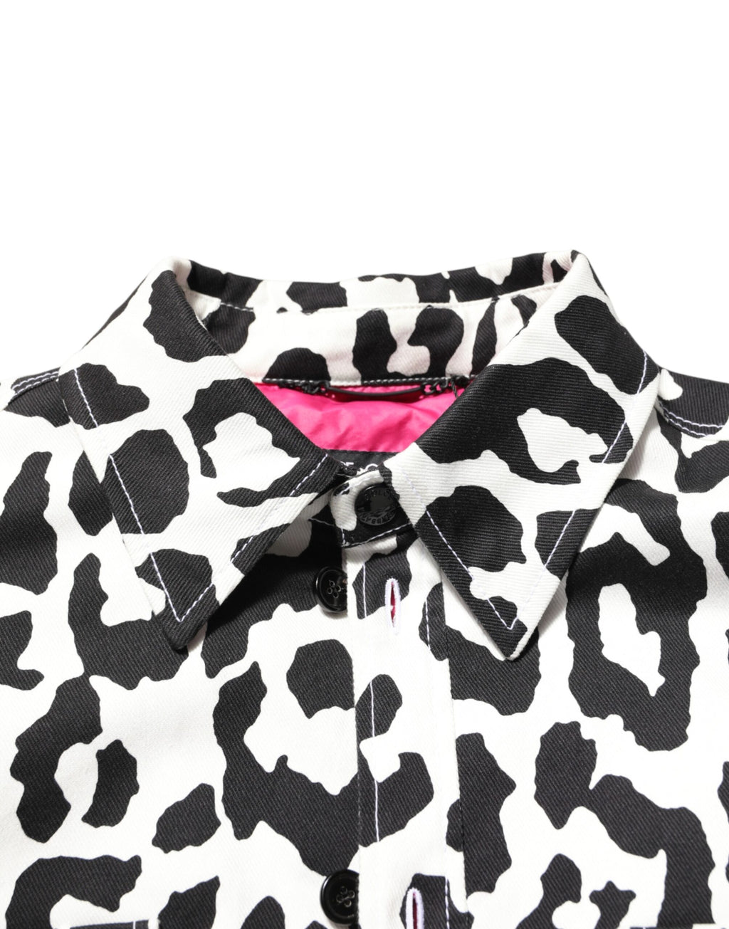 Dolce & Gabbana Schwarzer und Weißer Leoparden-Jeans-Blouson-Pullover