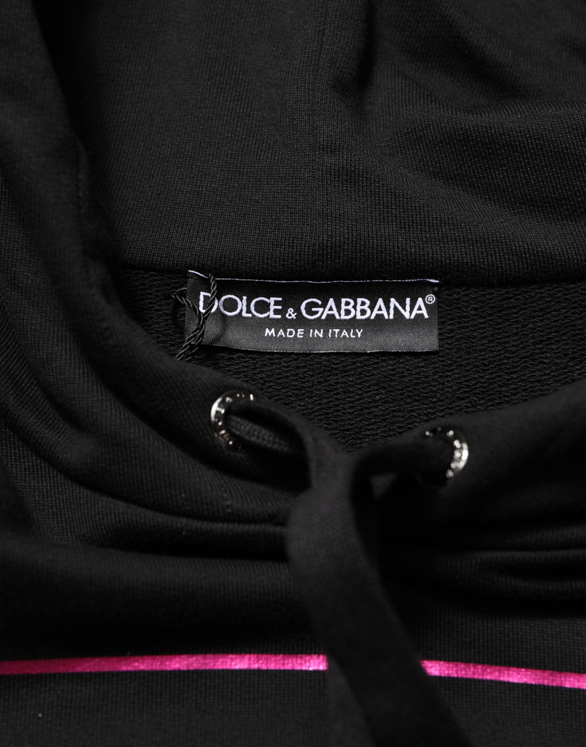 Dolce & Gabbana Schwarzer Bedruckter Kapuzenpullover für Herren