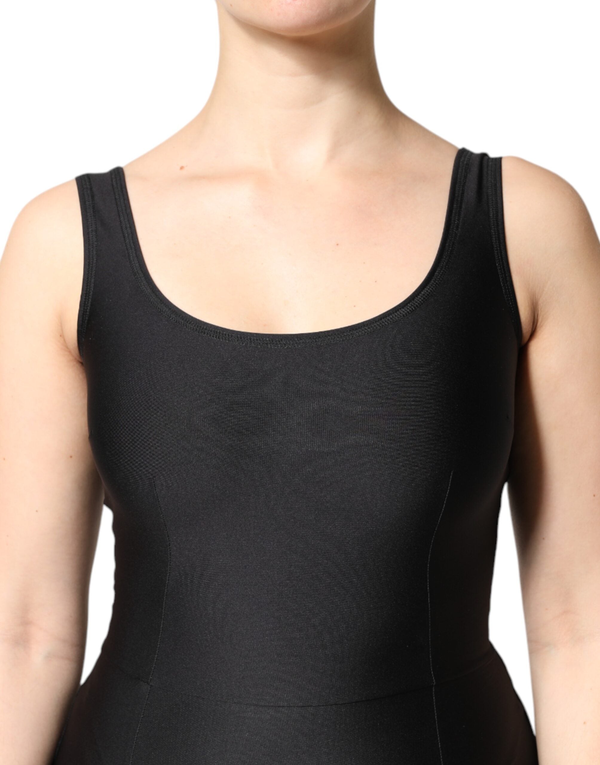 Dolce & Gabbana Schwarzer ärmelloser Bodycon Jumpsuit für Damen