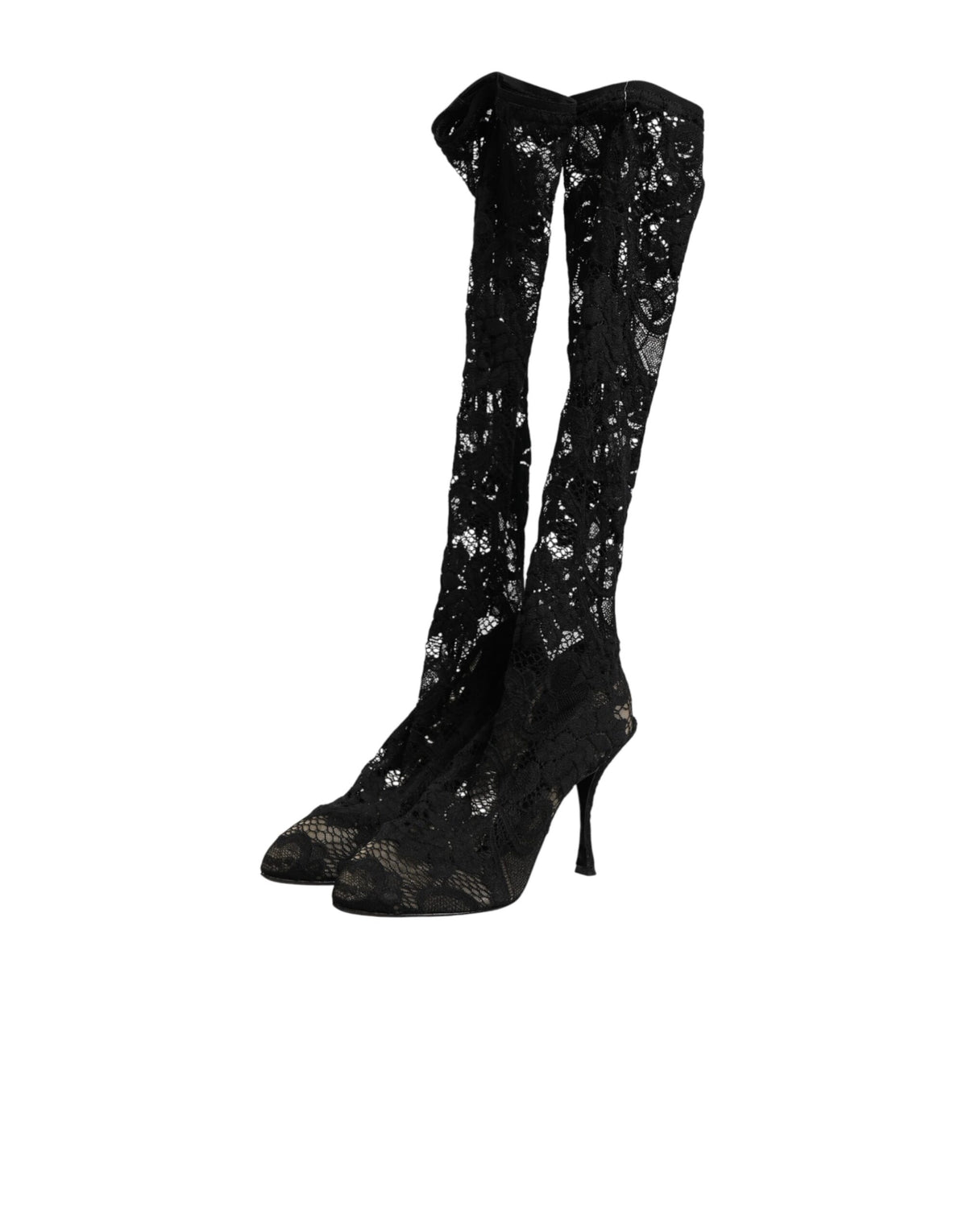 Dolce & Gabbana Zwarte Pumps Taormina Kanten Soklaarzen Schoenen