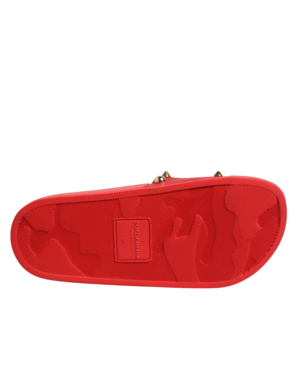 Dolce & Gabbana Rote Slides mit Herz-Applikation, Strandschuhe