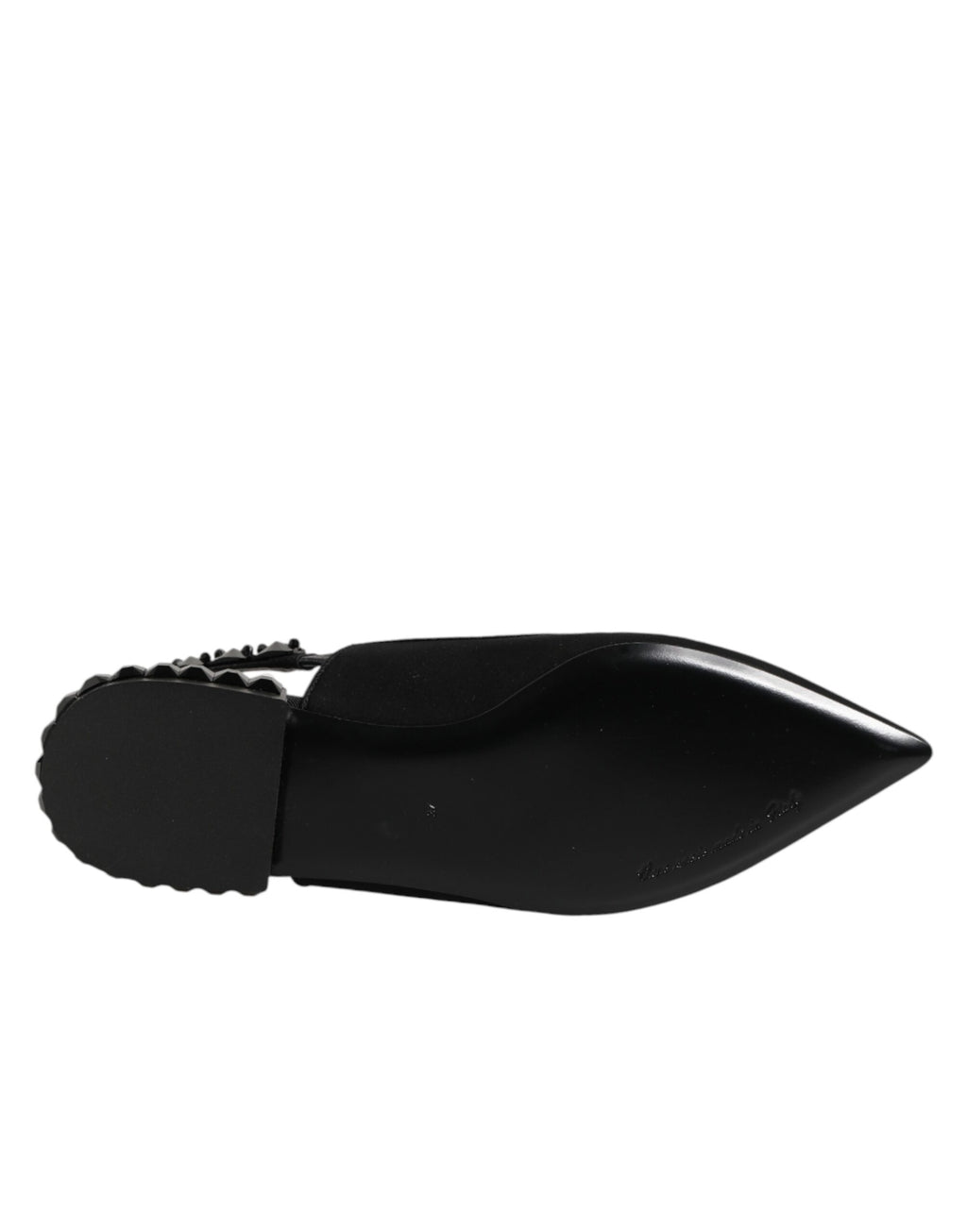 Dolce & Gabbana Schwarze Slingback-Schuhe aus Charmeuse mit Kristallen