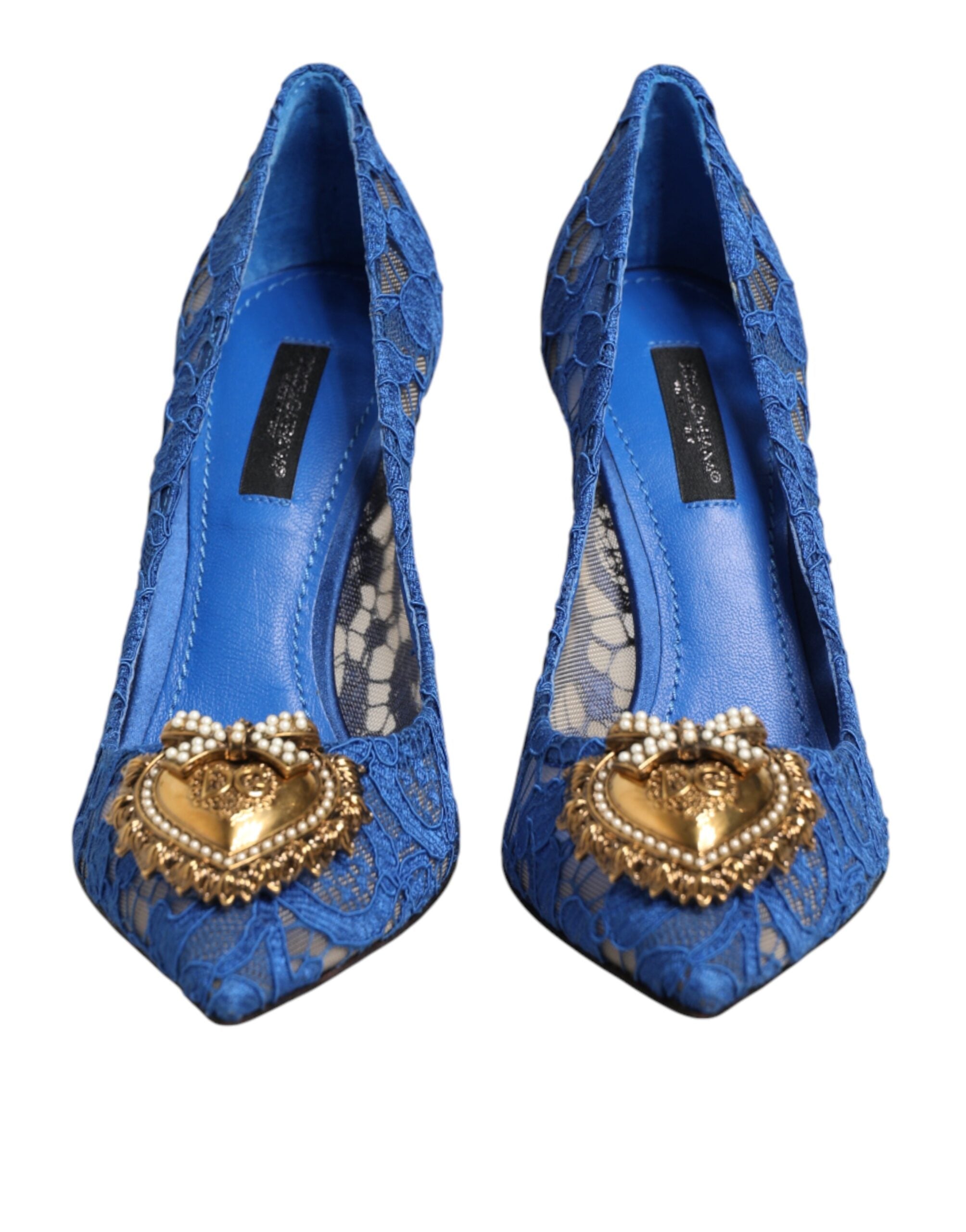 Dolce & Gabbana Taormina-Spitze DEVOTION Pumps in Blau \