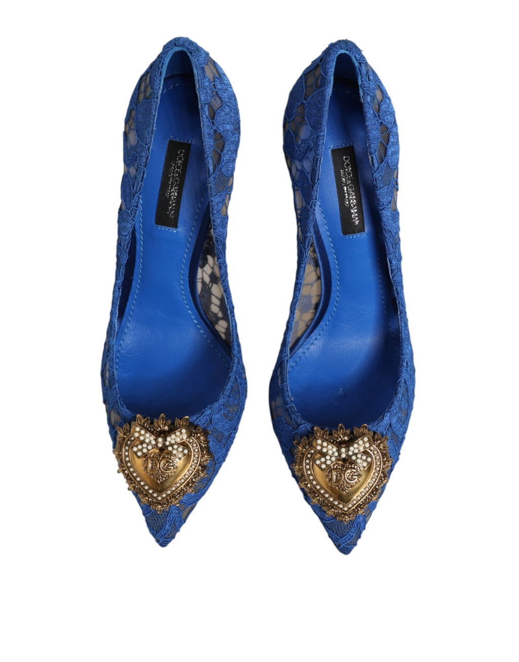 Dolce & Gabbana Taormina-Spitze DEVOTION Pumps in Blau \