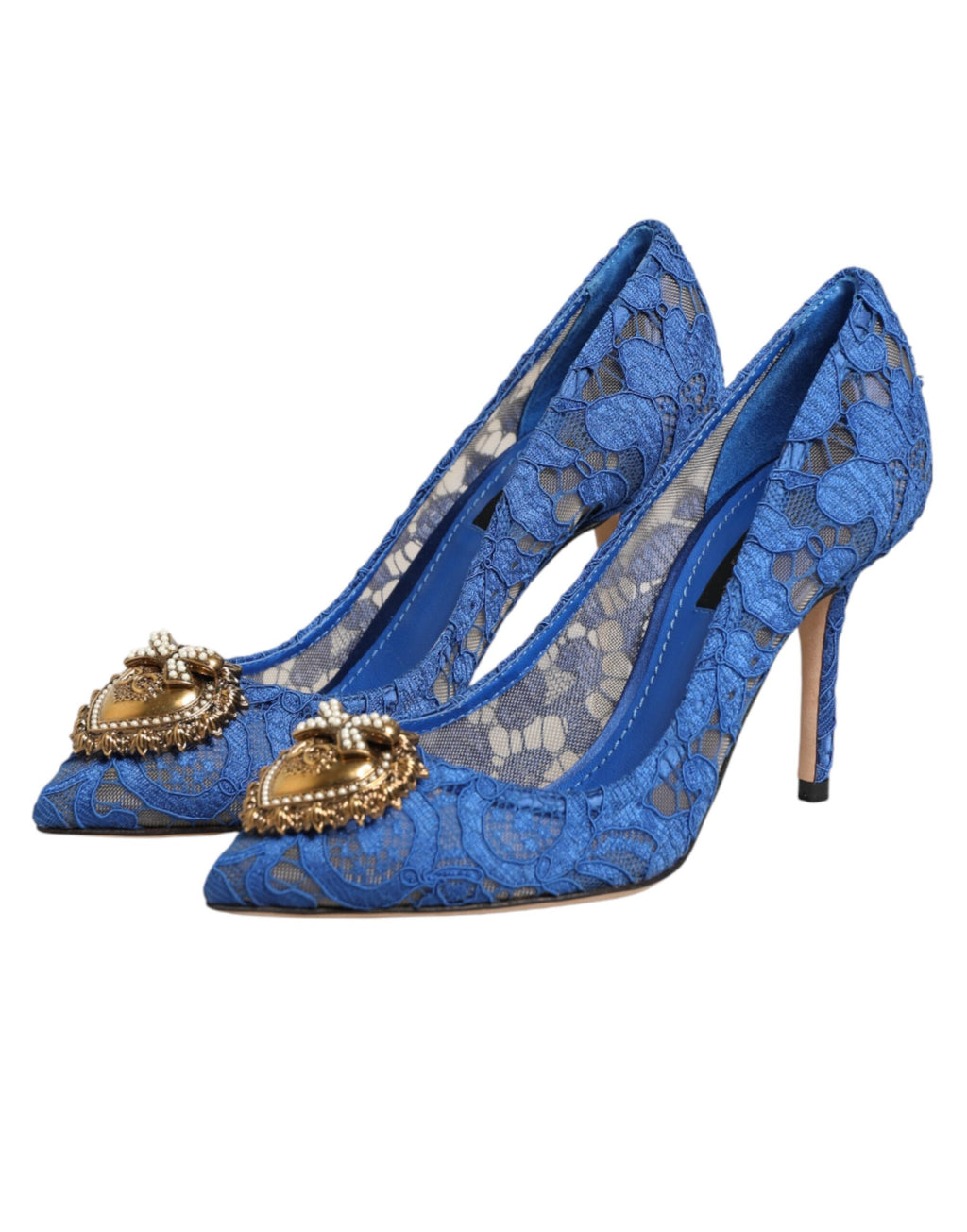 Dolce & Gabbana Taormina-Spitze DEVOTION Pumps in Blau \