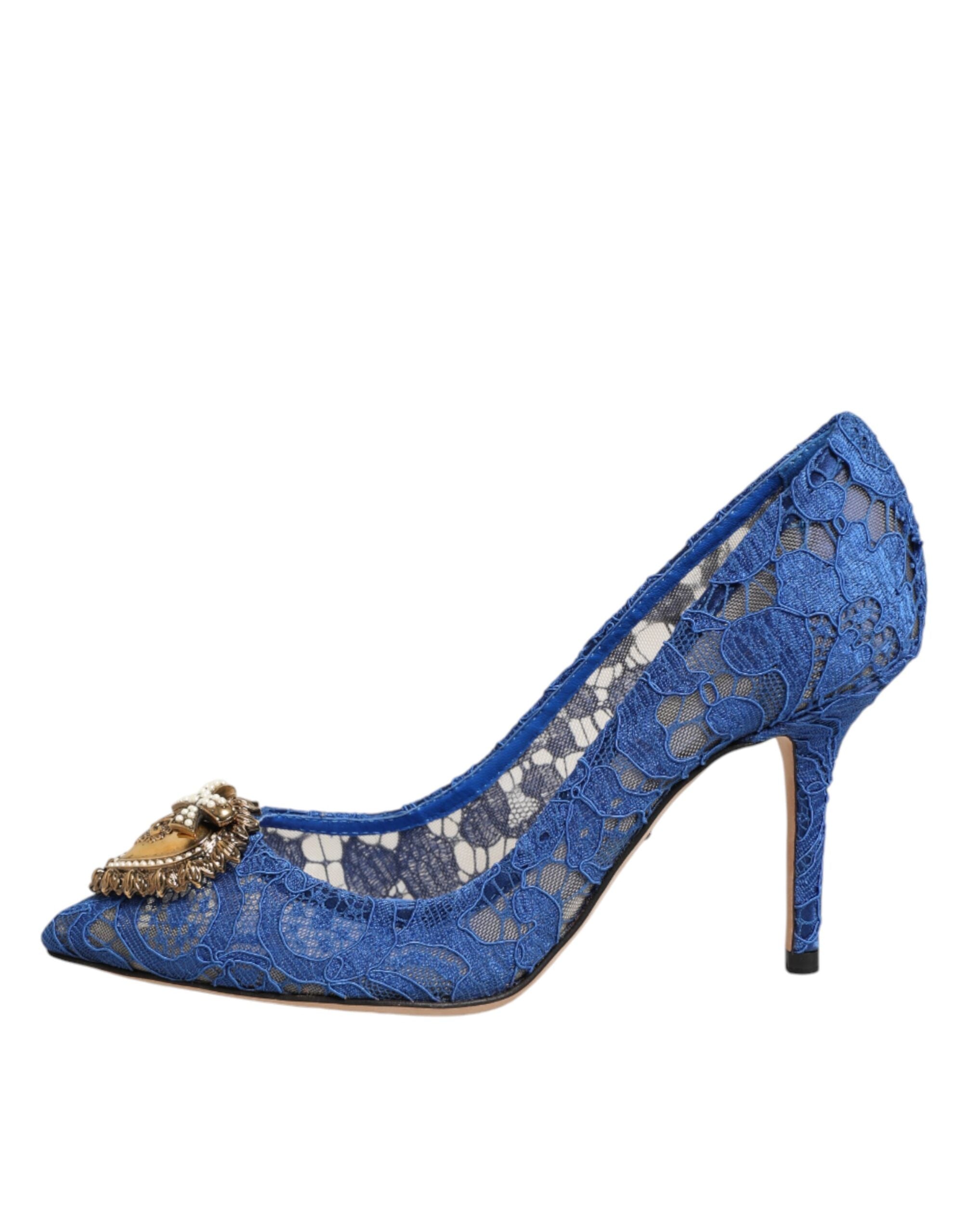 Dolce & Gabbana Taormina-Spitze DEVOTION Pumps in Blau \