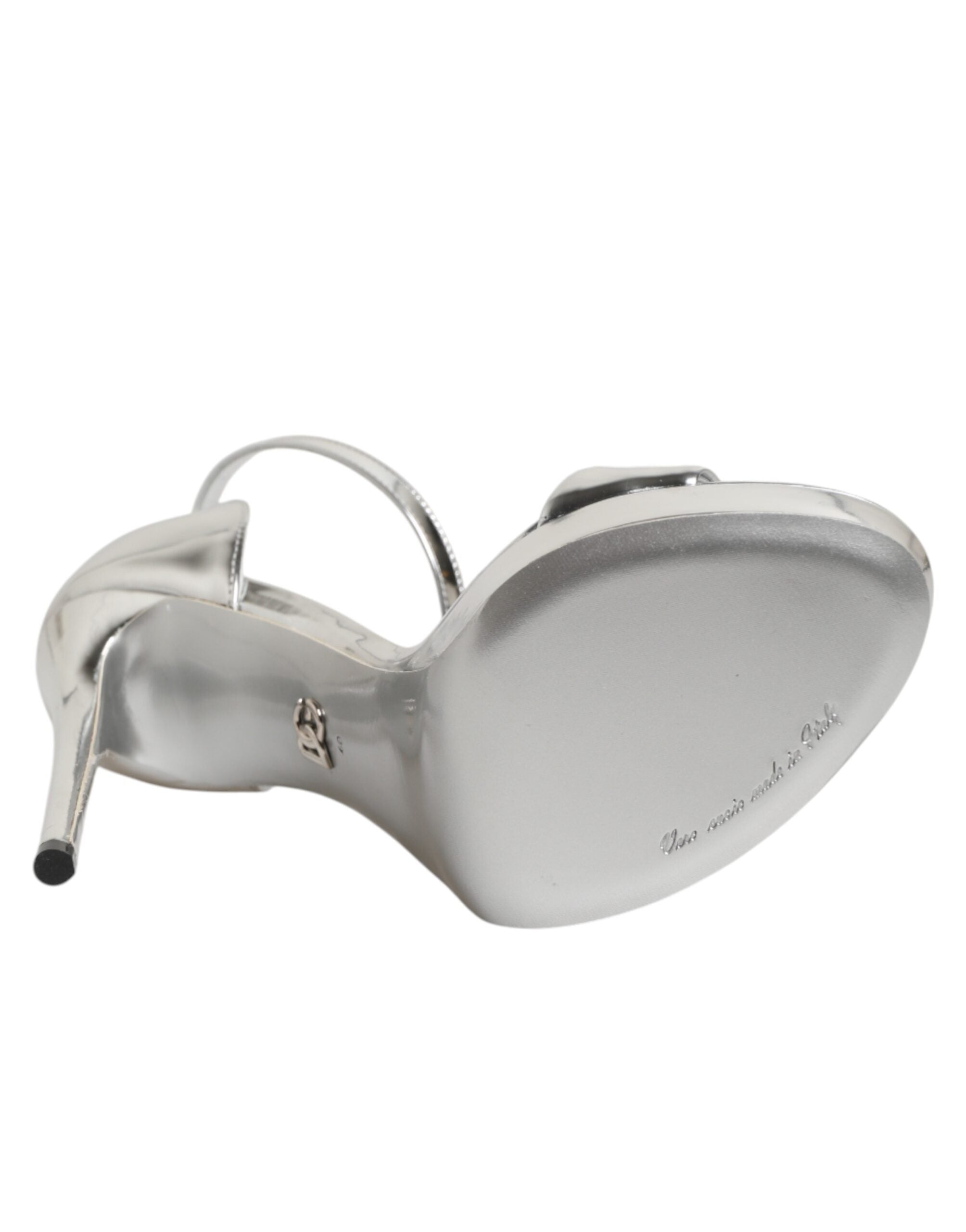 Dolce & Gabbana Silberne Leder-Plateau-Sandalen Keira