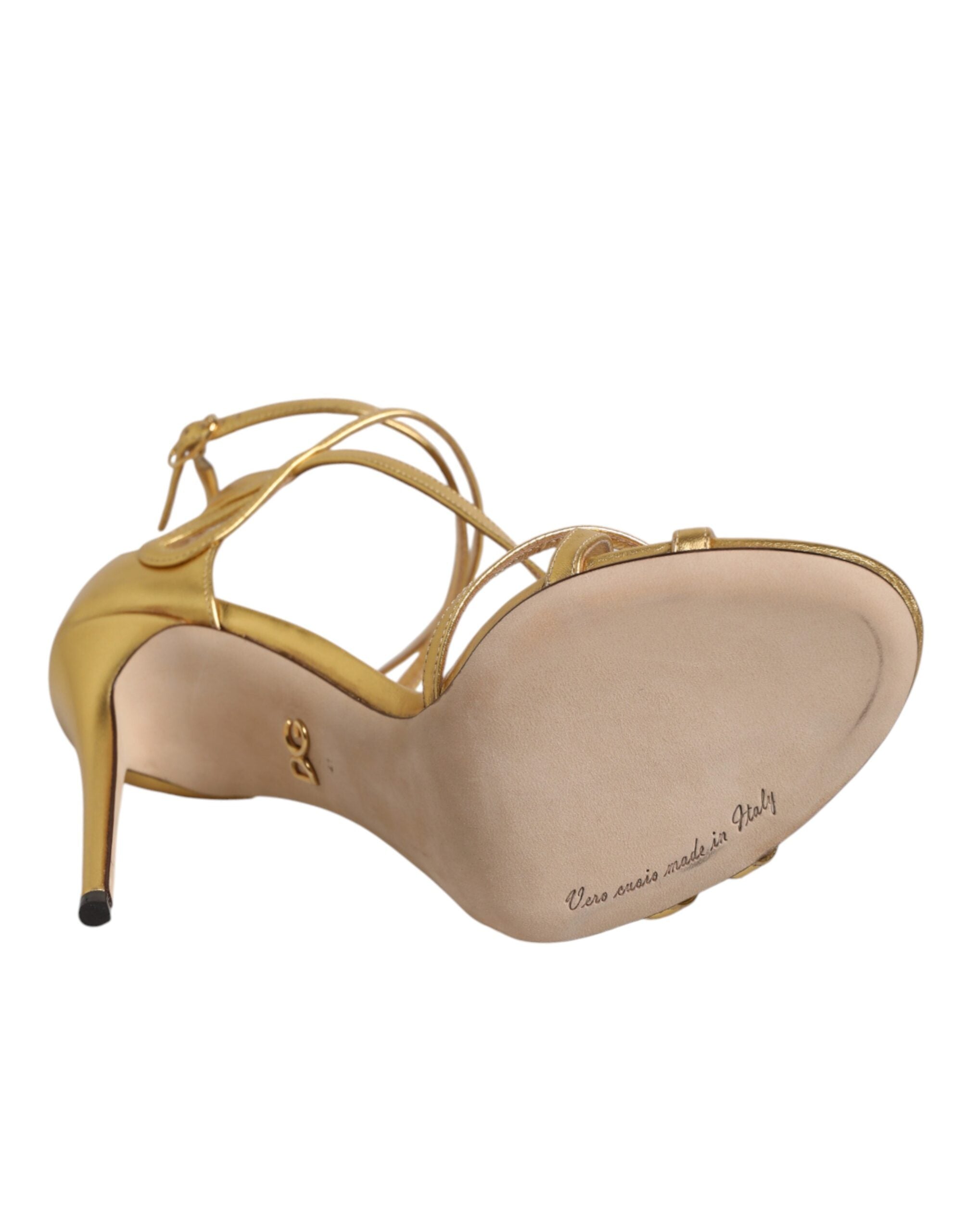 Dolce & Gabbana Goldene Leder-Keira-Sandaletten