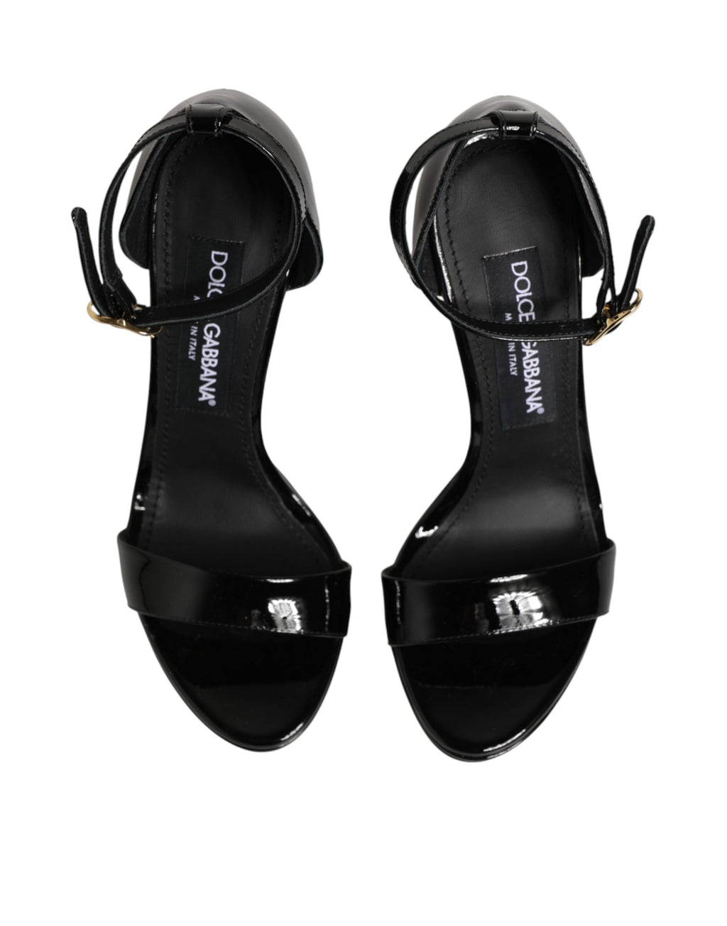 Dolce & Gabbana Schwarze Leder-Plateau-Sandalen Keira