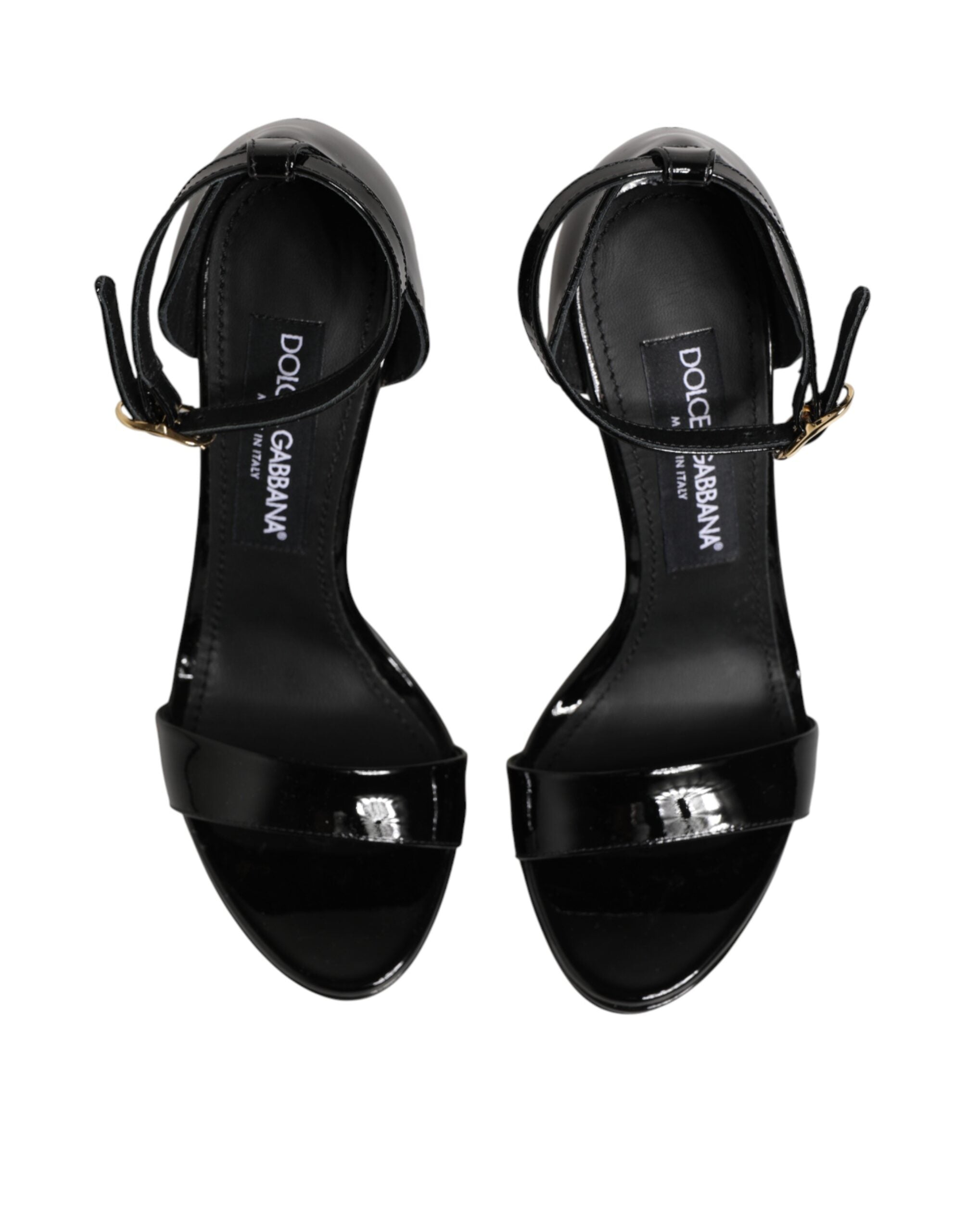 Dolce & Gabbana Schwarze Leder-Plateau-Sandalen Keira