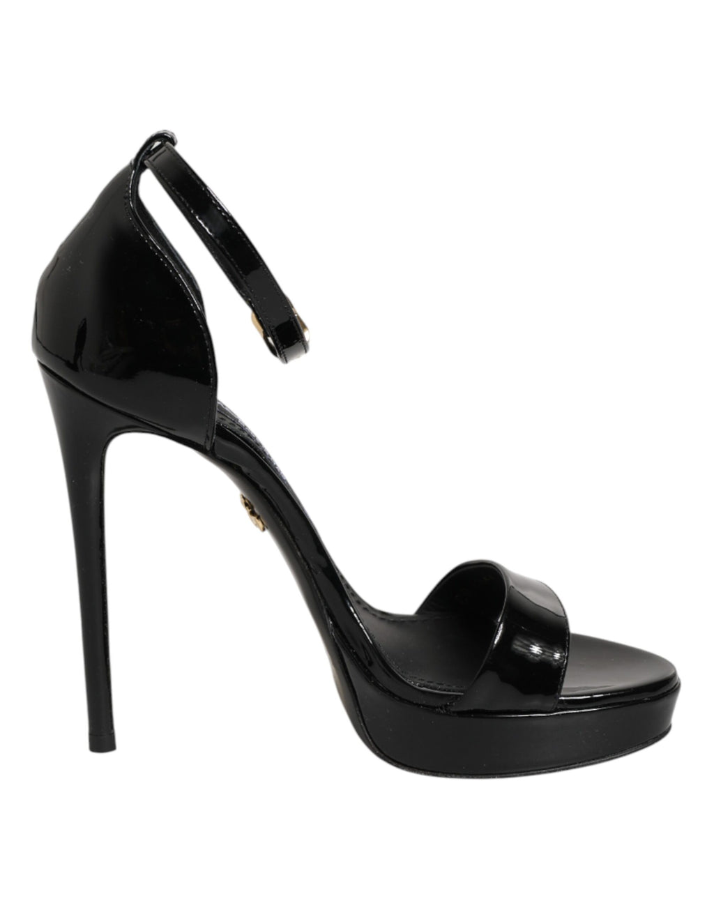 Dolce & Gabbana Schwarze Leder-Plateau-Sandalen Keira