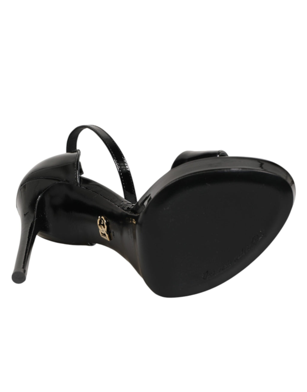 Dolce & Gabbana Schwarze Leder-Plateau-Sandalen Keira