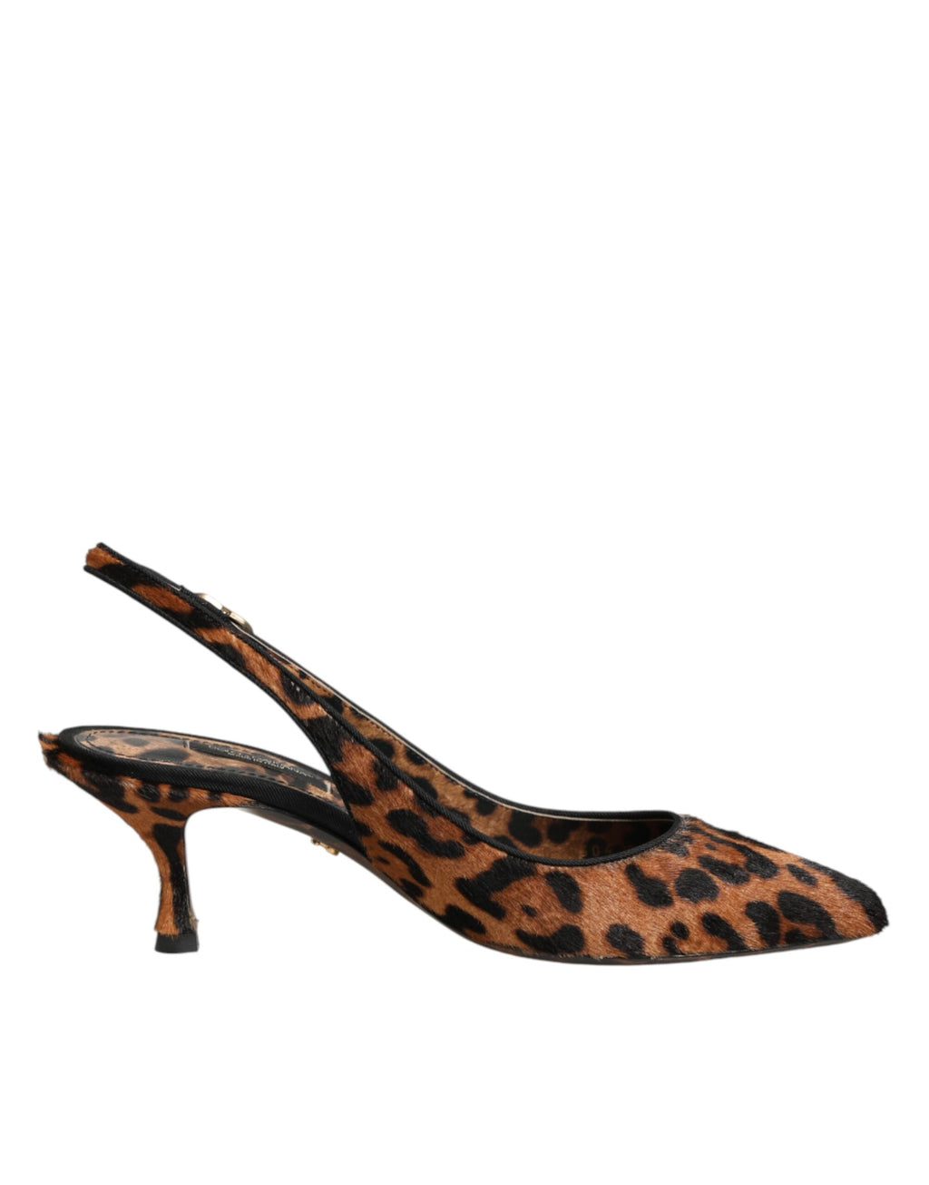 Dolce & Gabbana Braune Slingback-Schuhe aus Leoparden-Kalbsfell
