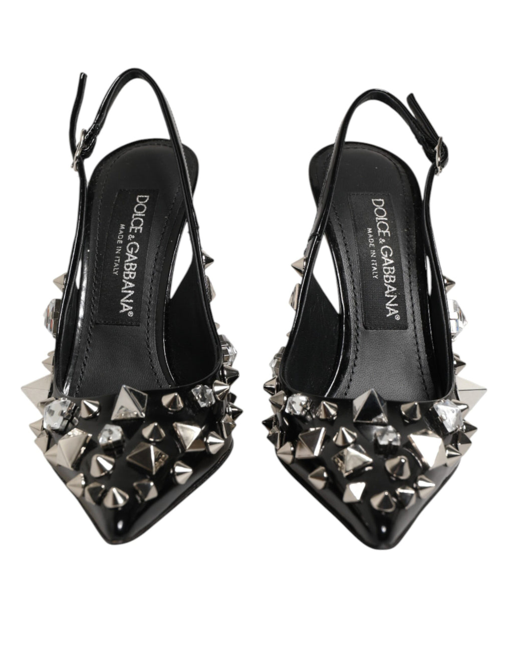 Dolce & Gabbana Schwarze Slingback-Pumps mit Nieten und Leder