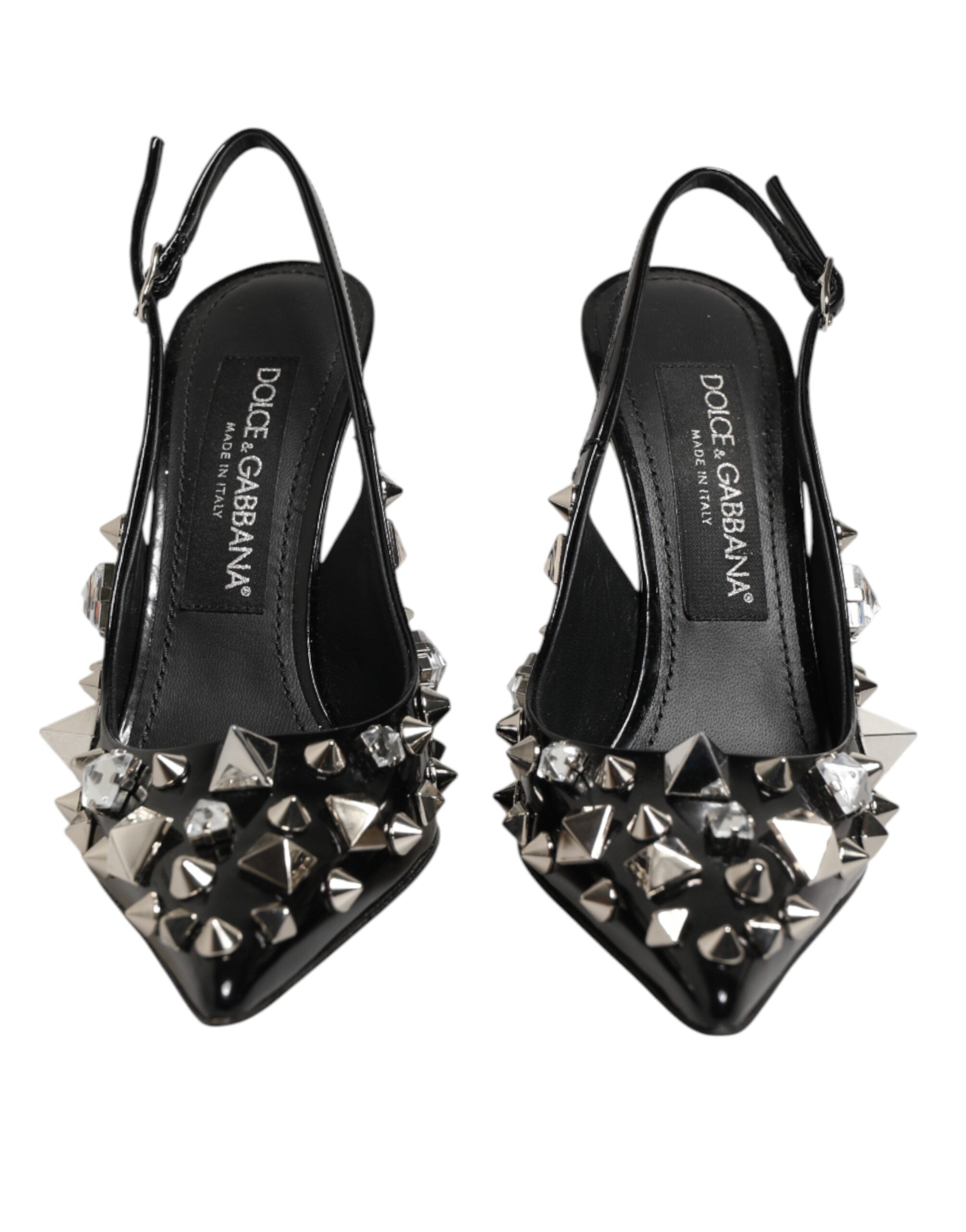 Dolce & Gabbana Schwarze Slingback-Pumps mit Nieten und Leder