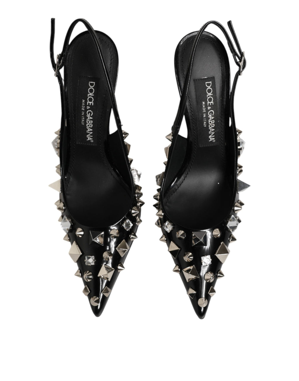 Dolce & Gabbana Schwarze Slingback-Pumps mit Nieten und Leder