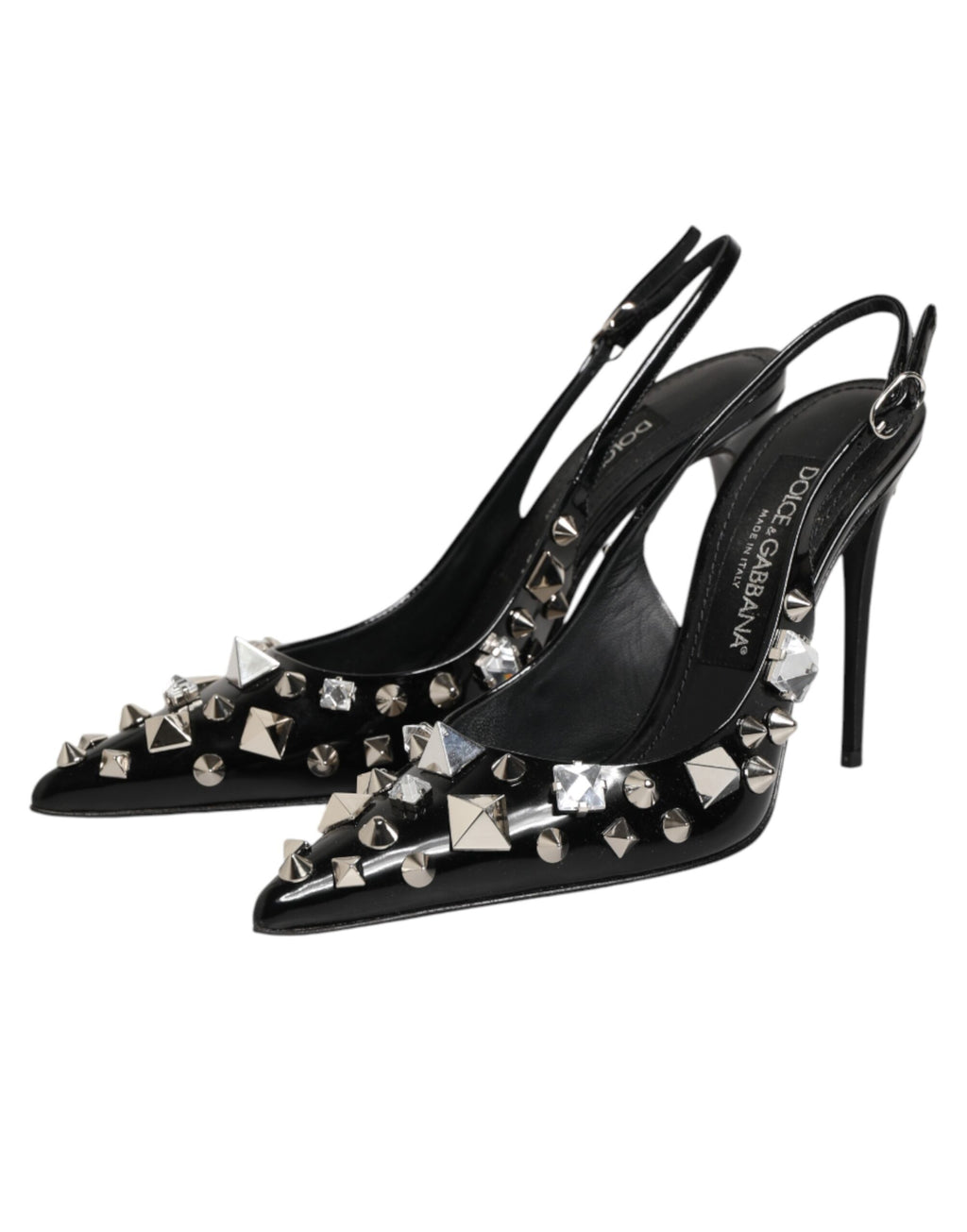 Dolce & Gabbana Schwarze Slingback-Pumps mit Nieten und Leder