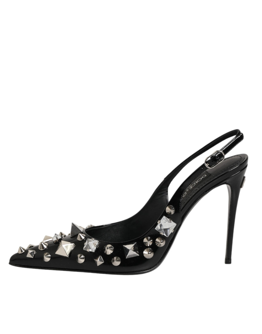 Dolce & Gabbana Schwarze Slingback-Pumps mit Nieten und Leder