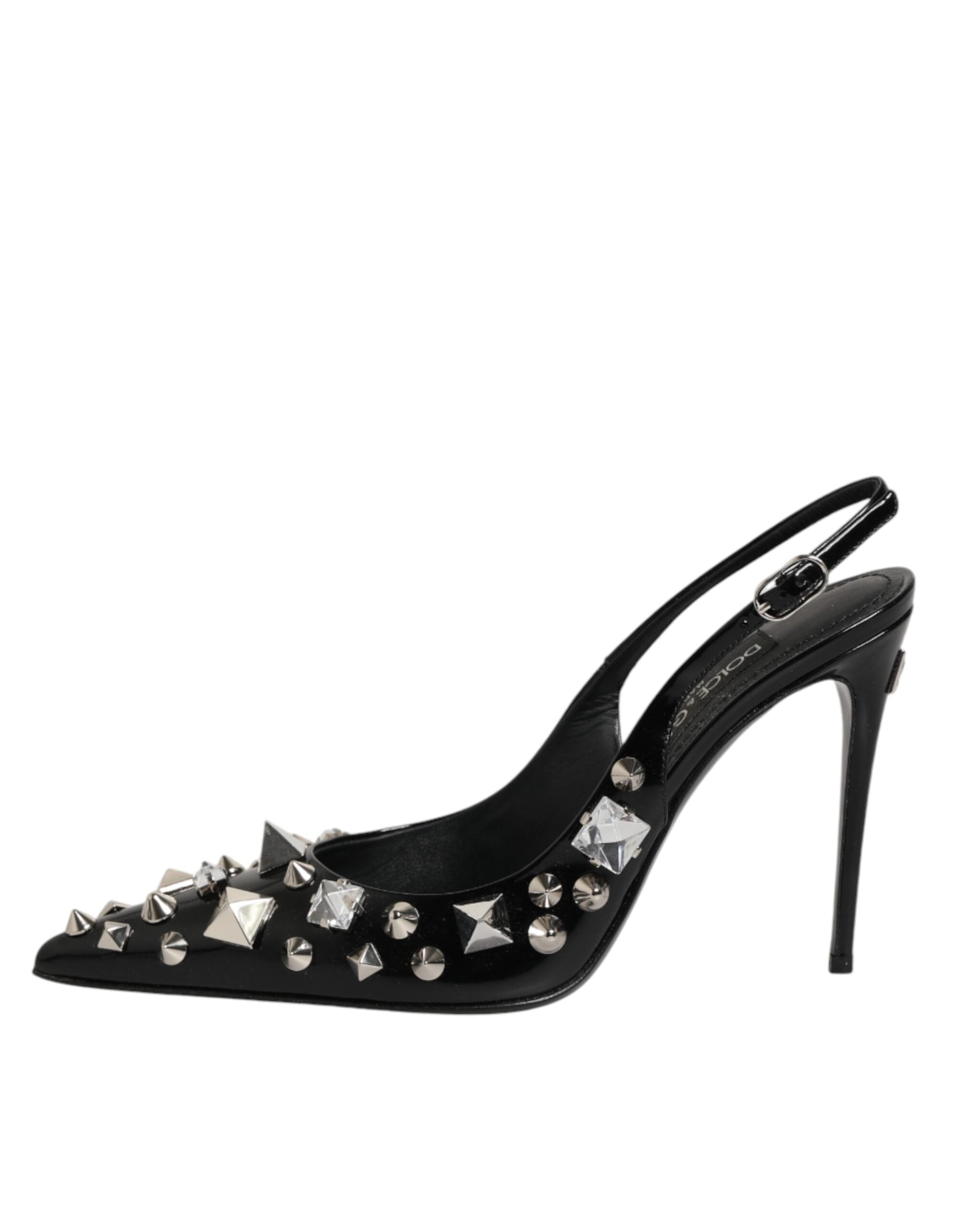 Dolce & Gabbana Schwarze Slingback-Pumps mit Nieten und Leder