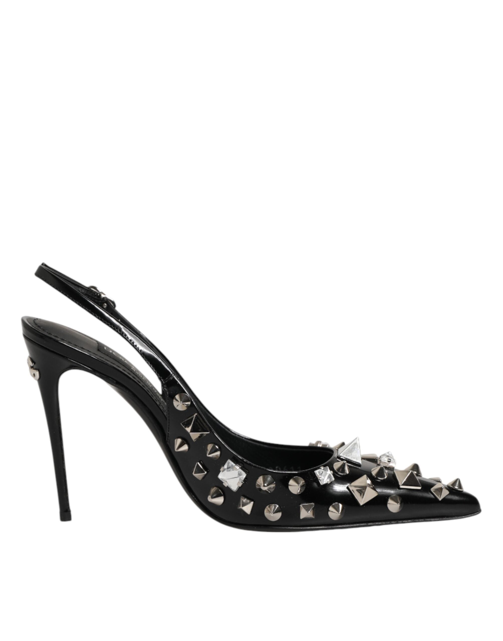Dolce & Gabbana Schwarze Slingback-Pumps mit Nieten und Leder