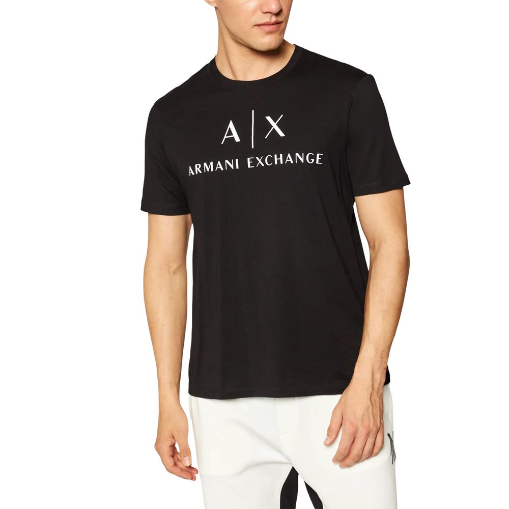 Armani Exchange Schwarzes Baumwoll-T-Shirt