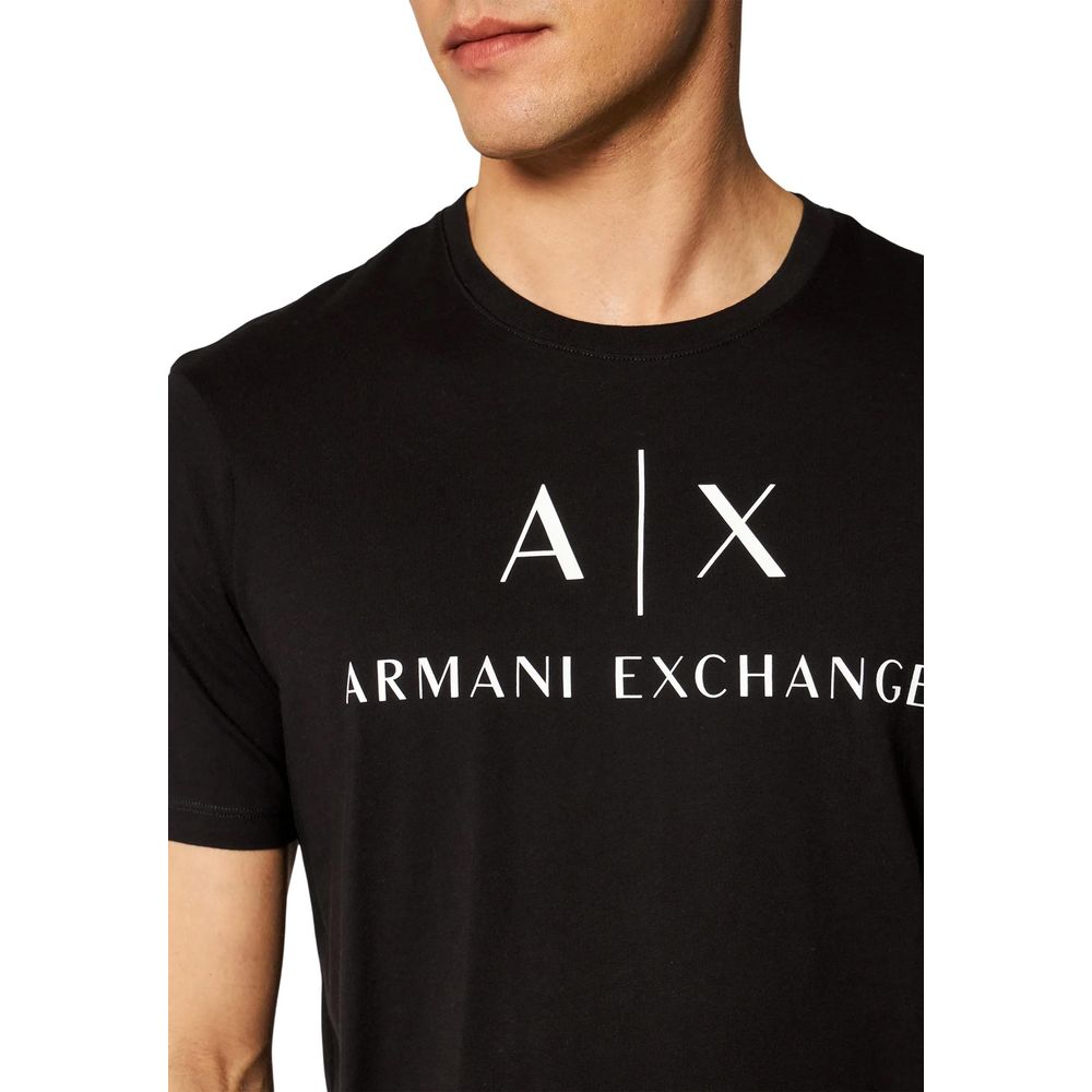 Armani Exchange Schwarzes Baumwoll-T-Shirt