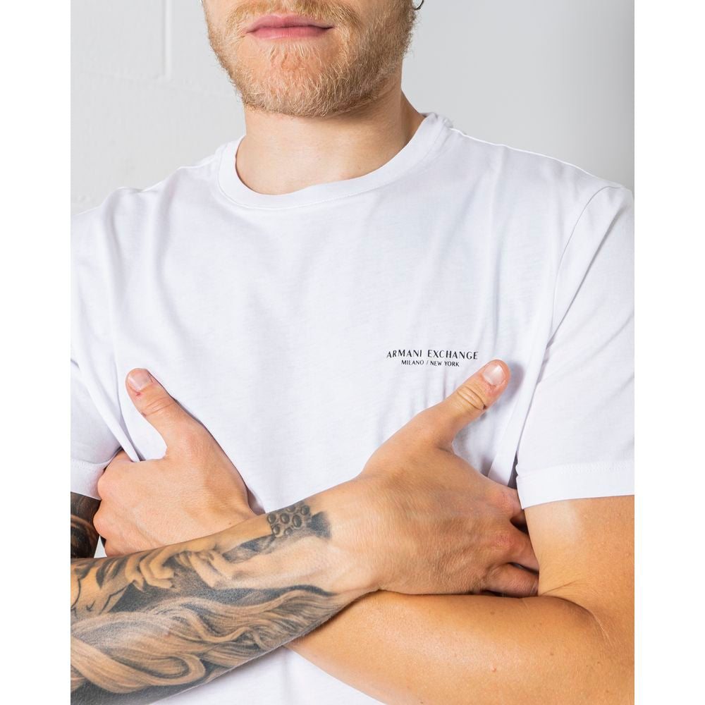 Armani Exchange Weißes Baumwoll-T-Shirt