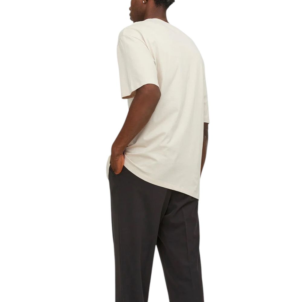 Jack Jones Beigefarbenes Baumwoll-T-Shirt