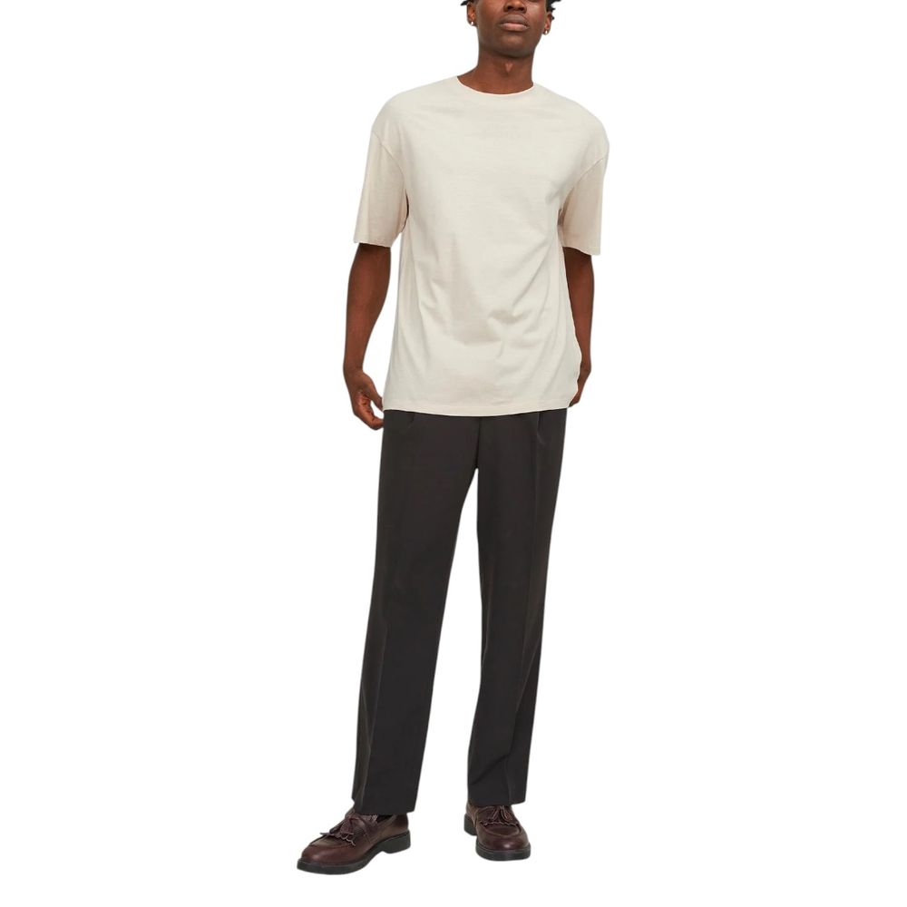 Jack Jones Beigefarbenes Baumwoll-T-Shirt