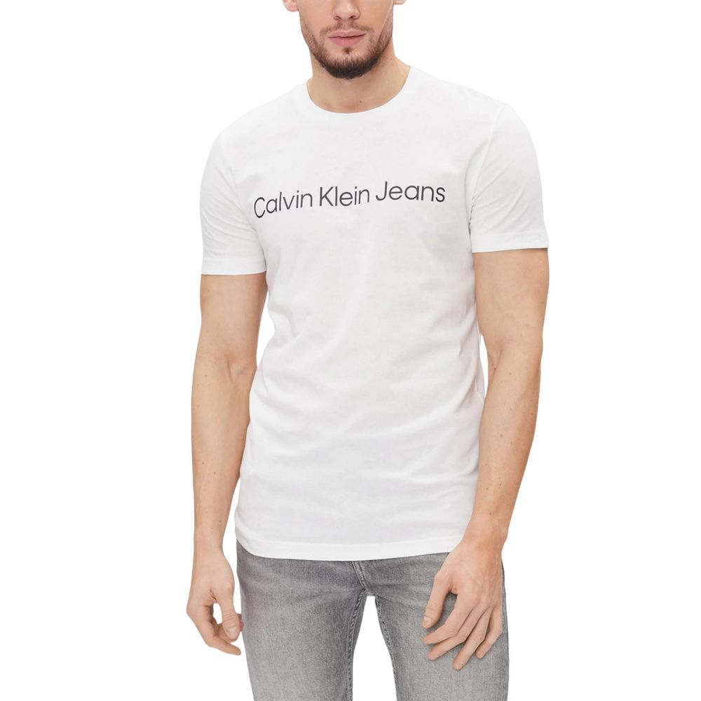 Calvin Klein Jeans Weißes Baumwoll-T-Shirt