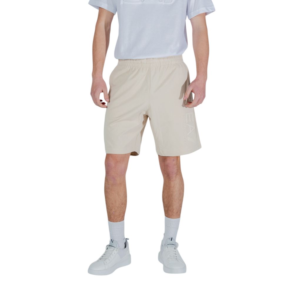 EA7 Emporio Armani Beige Baumwoll-Bermuda-Shorts