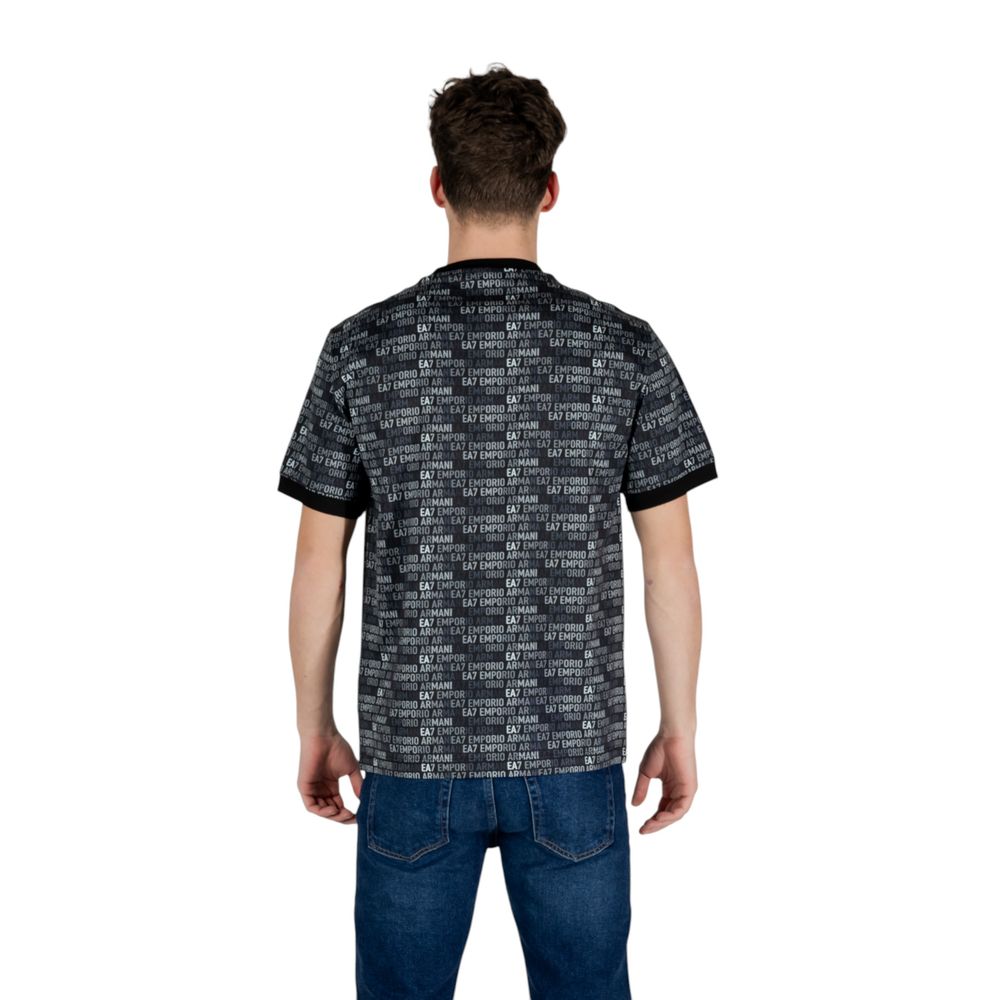 EA7 Emporio Armani Schwarzes Baumwoll-T-Shirt