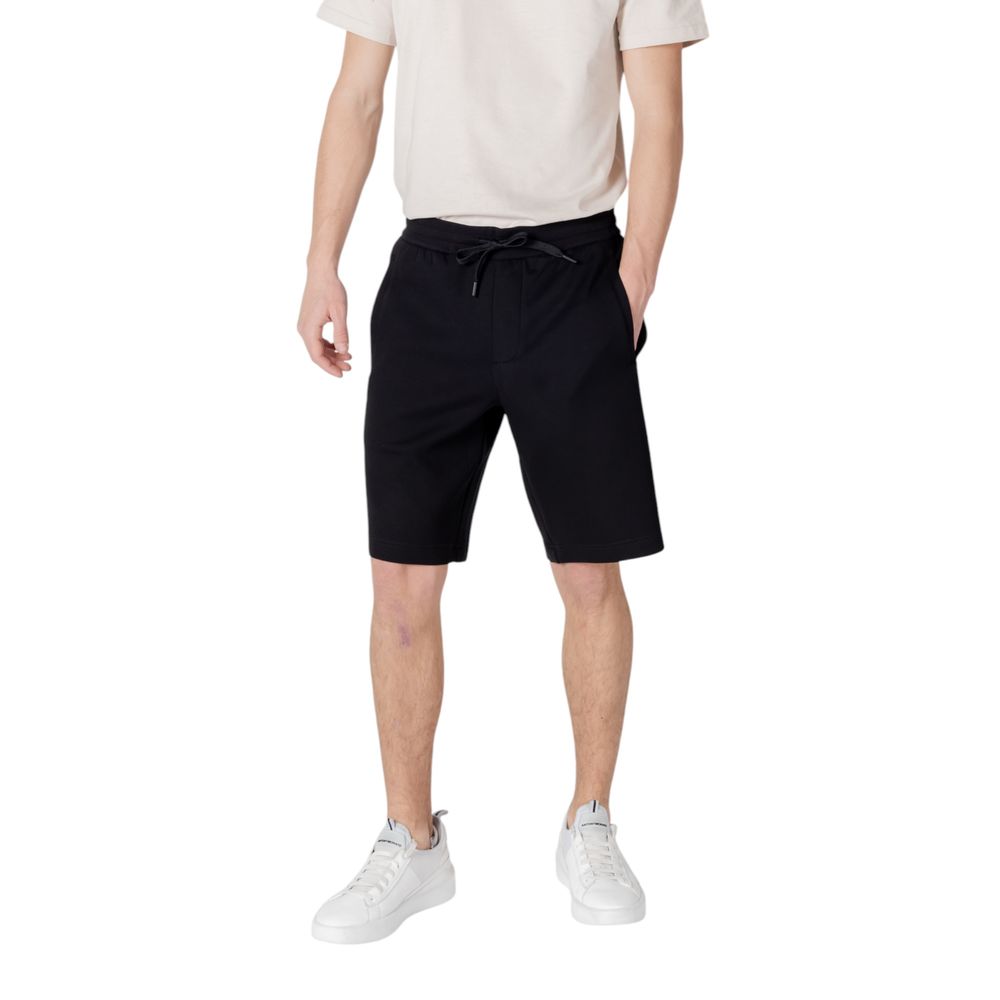 Armani Exchange Schwarze Baumwoll-Bermuda-Shorts