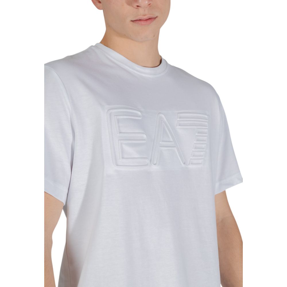 EA7 Emporio Armani Weißes Baumwoll-T-Shirt