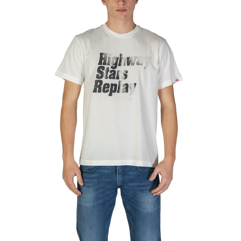 Replay Weißes Baumwoll-T-Shirt