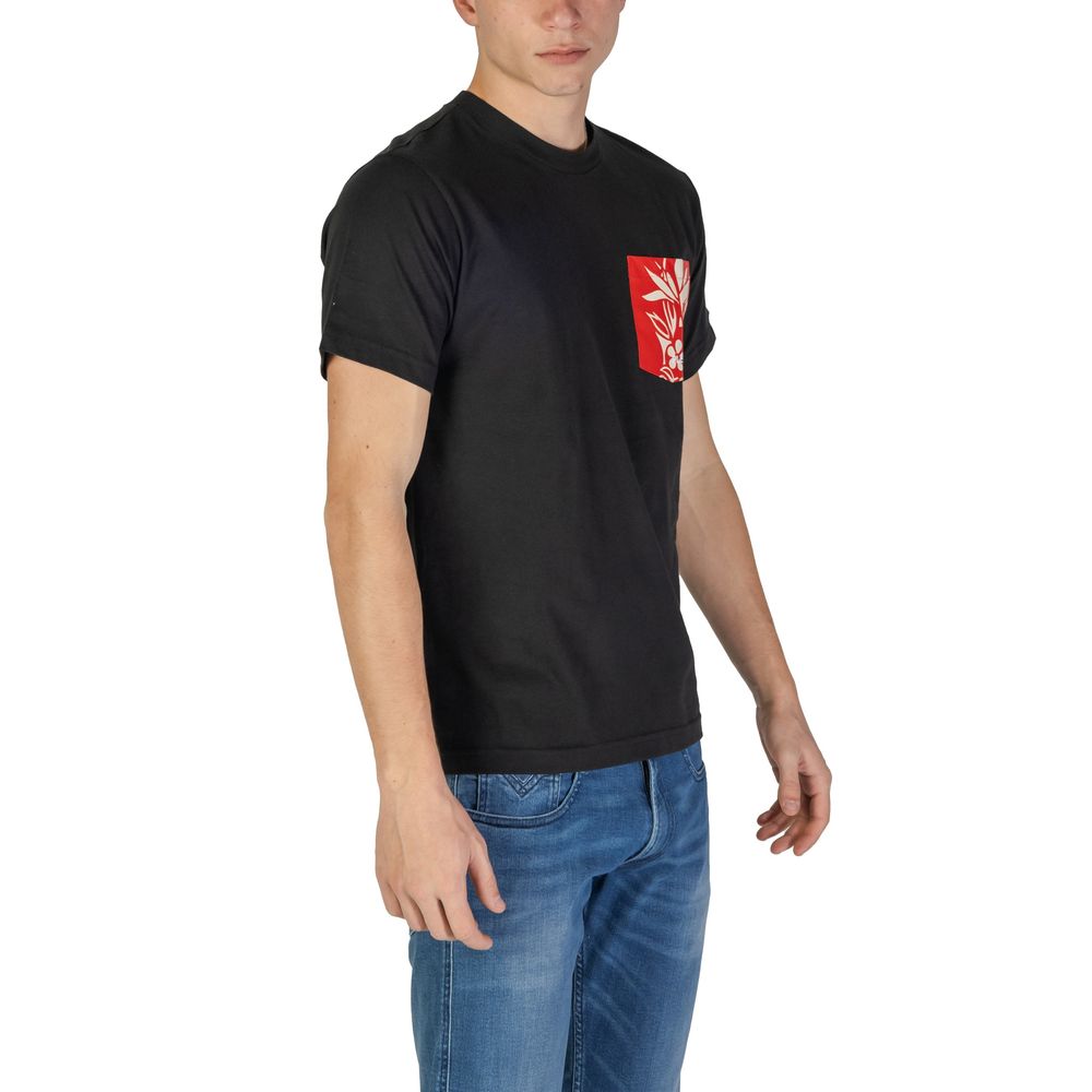 Replay Schwarzes Baumwoll-T-Shirt